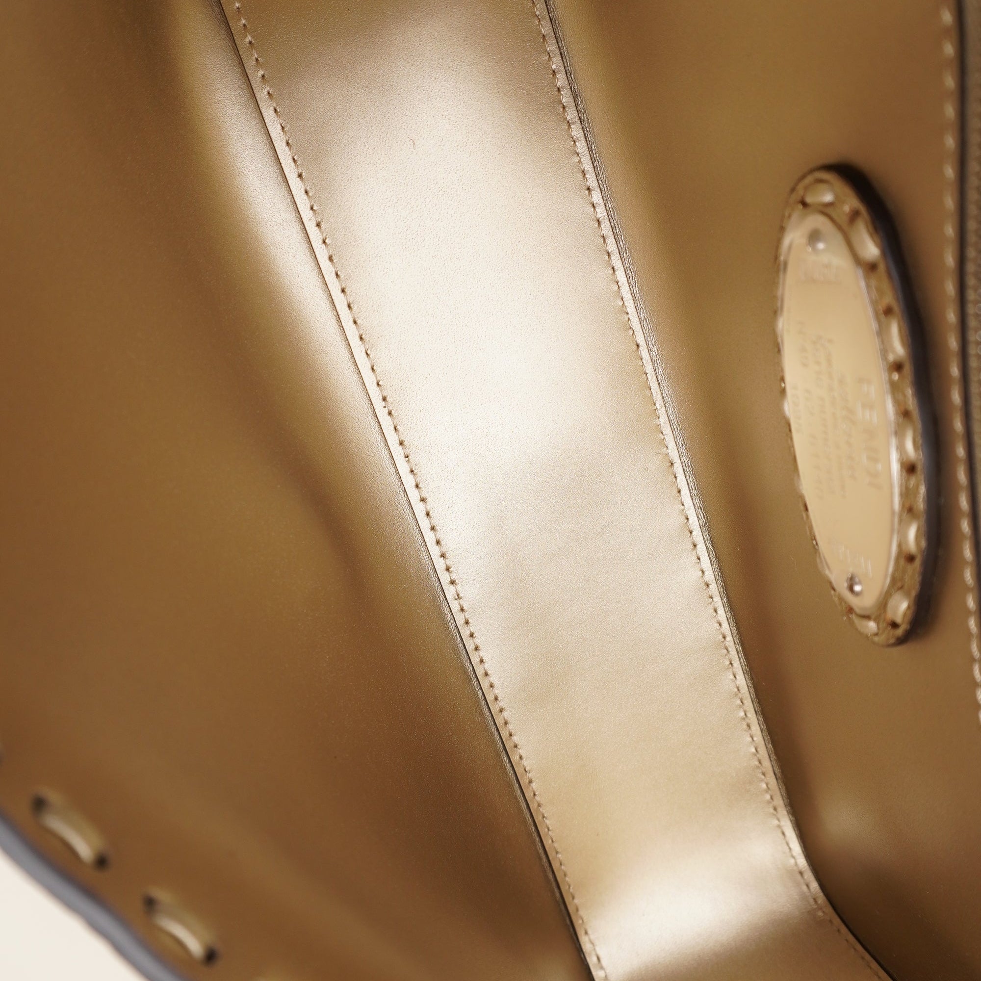 PRE-OWNED Gold Baguette Selleria Shoulder Bag