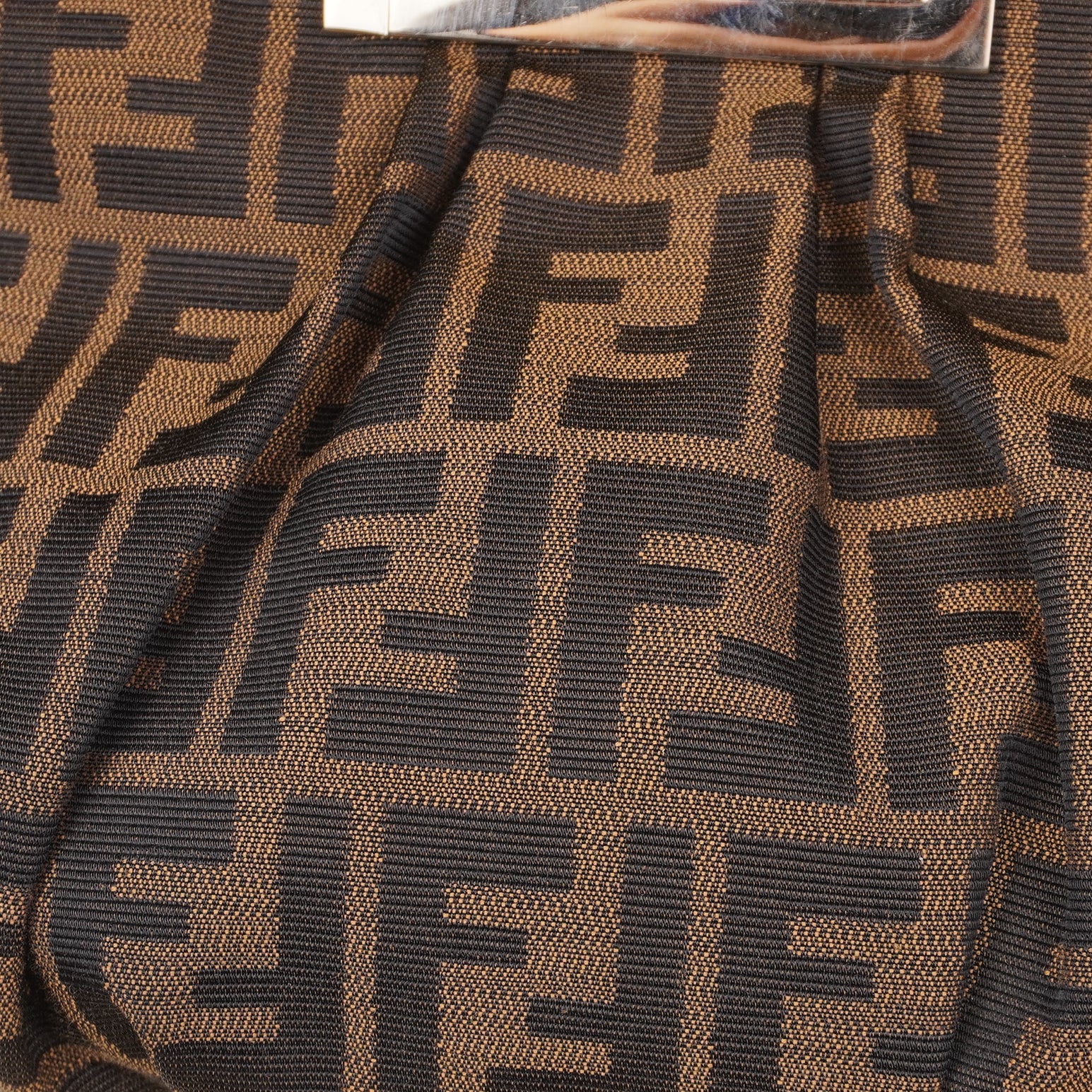 PRE-OWNED FF Zucca and Patent Leather Small Mia Hobo Bag