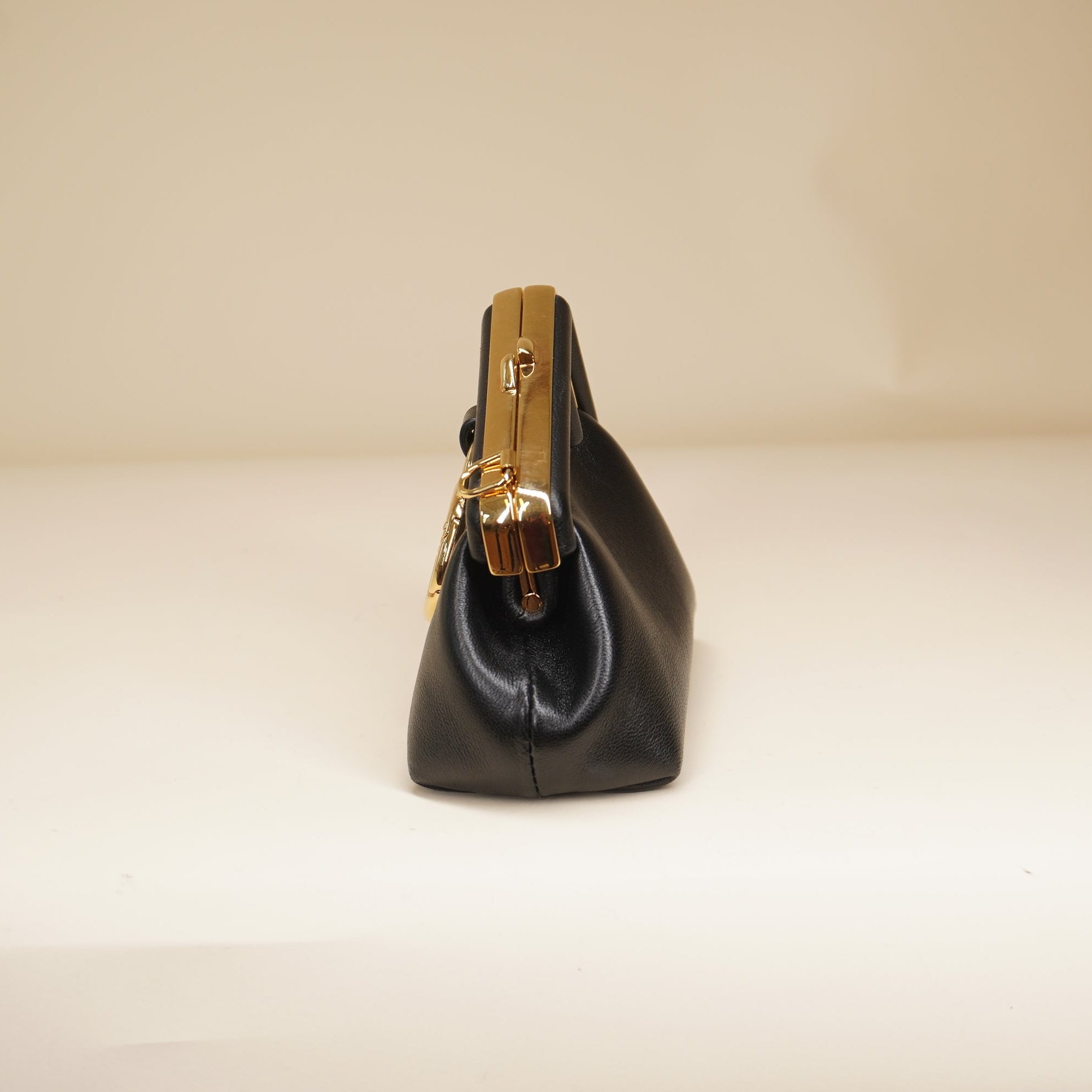 PRE-OWNED FF Shiny Nappa Nano First Bag Charm Black