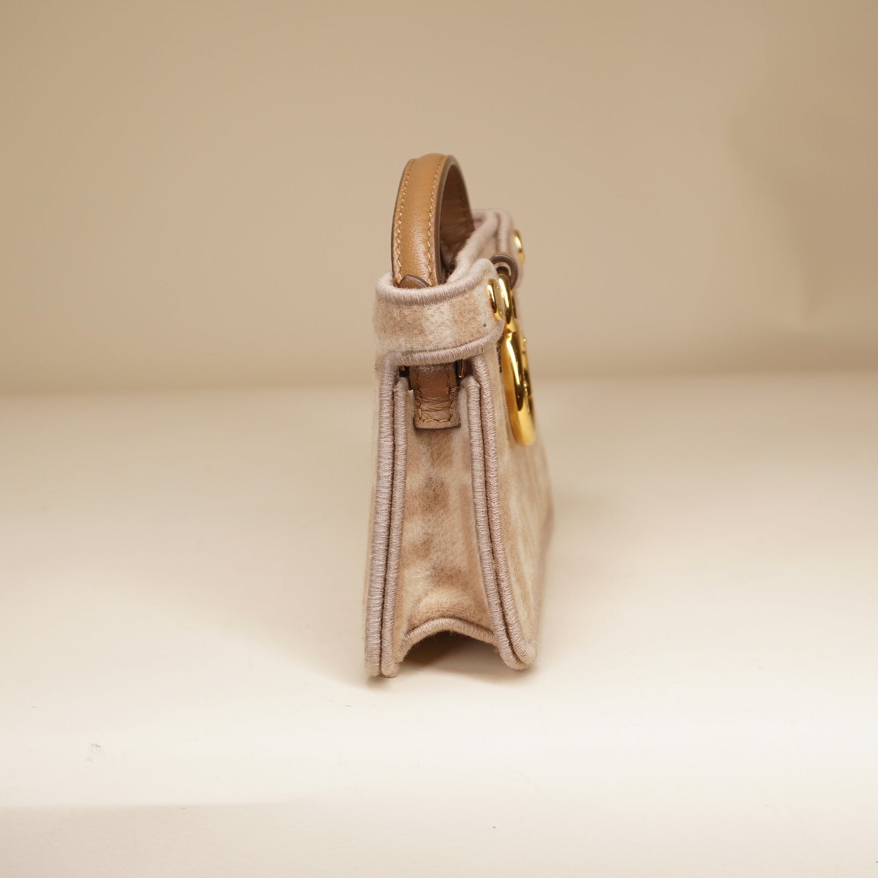 PRE-OWNED FF Peekaboo Mini Pocket Wool Bag Charm 