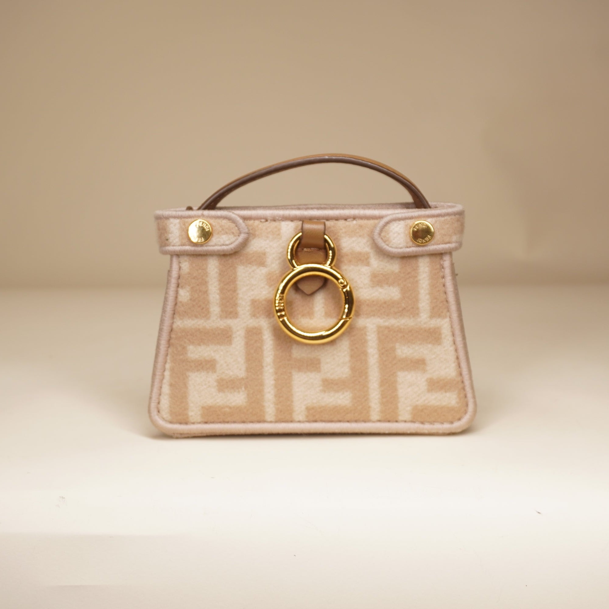 PRE-OWNED FF Peekaboo Mini Pocket Wool Bag Charm 