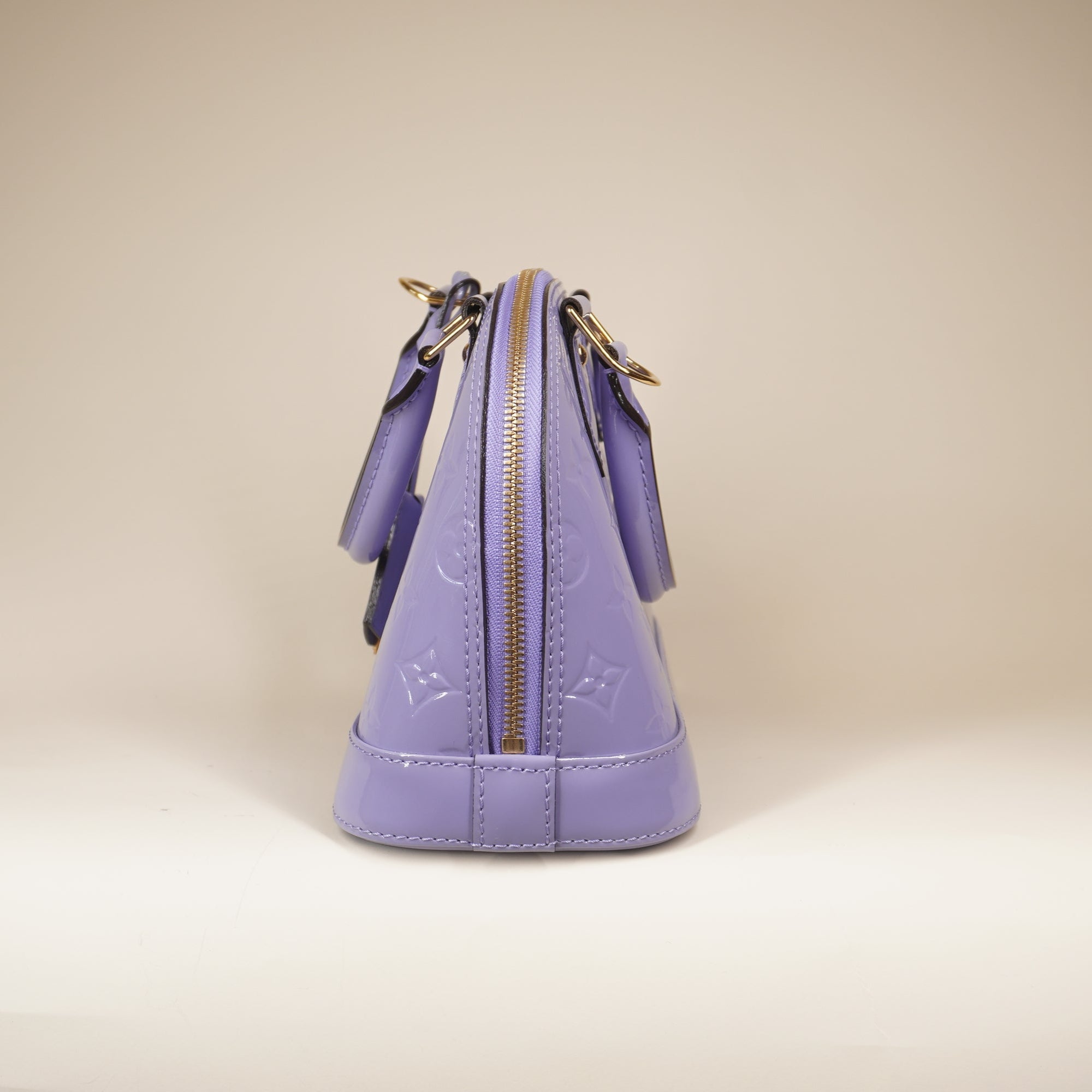 PRE-OWNED LV Vernis Alma BB Lilac Shoulder Bag