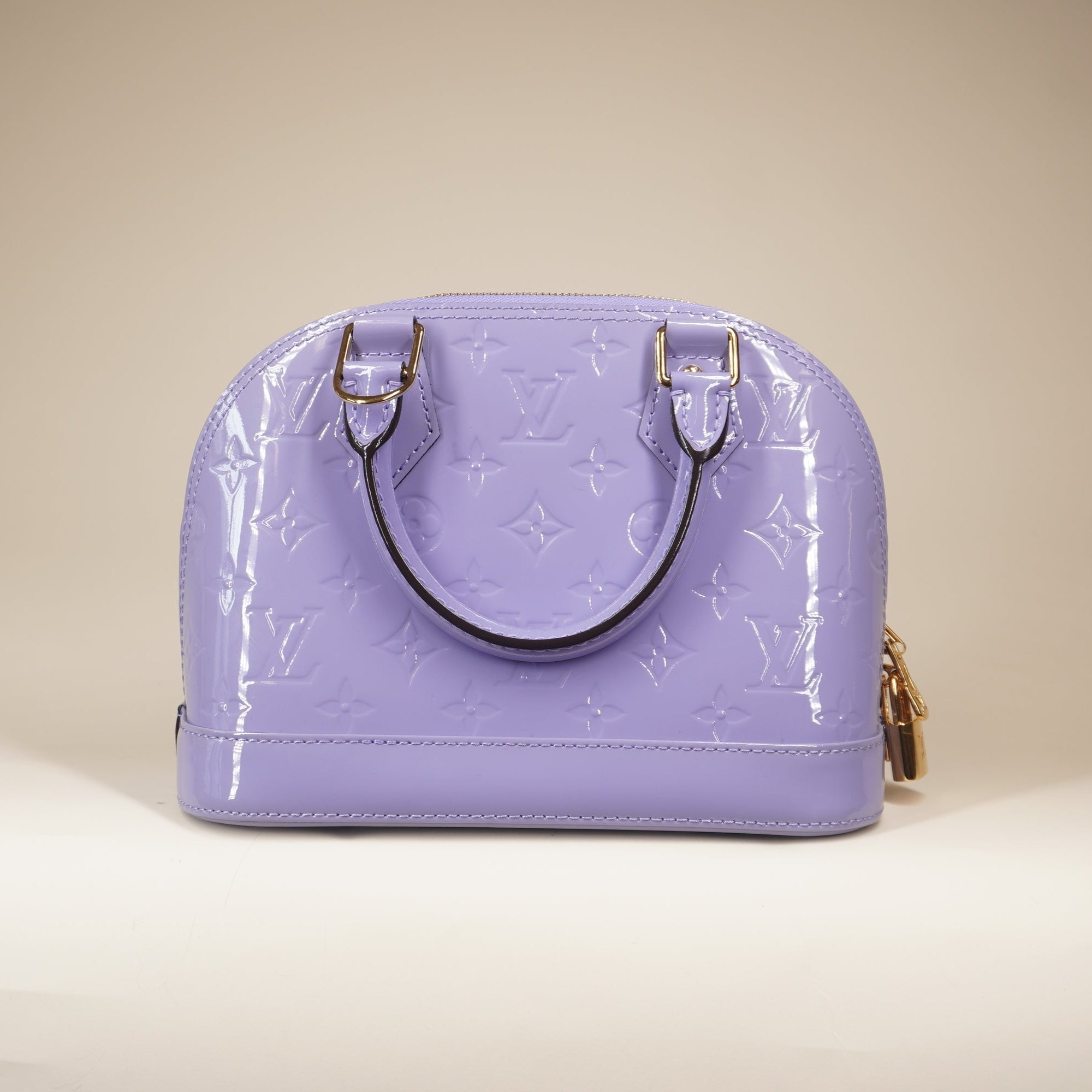 PRE-OWNED LV Vernis Alma BB Lilac Shoulder Bag