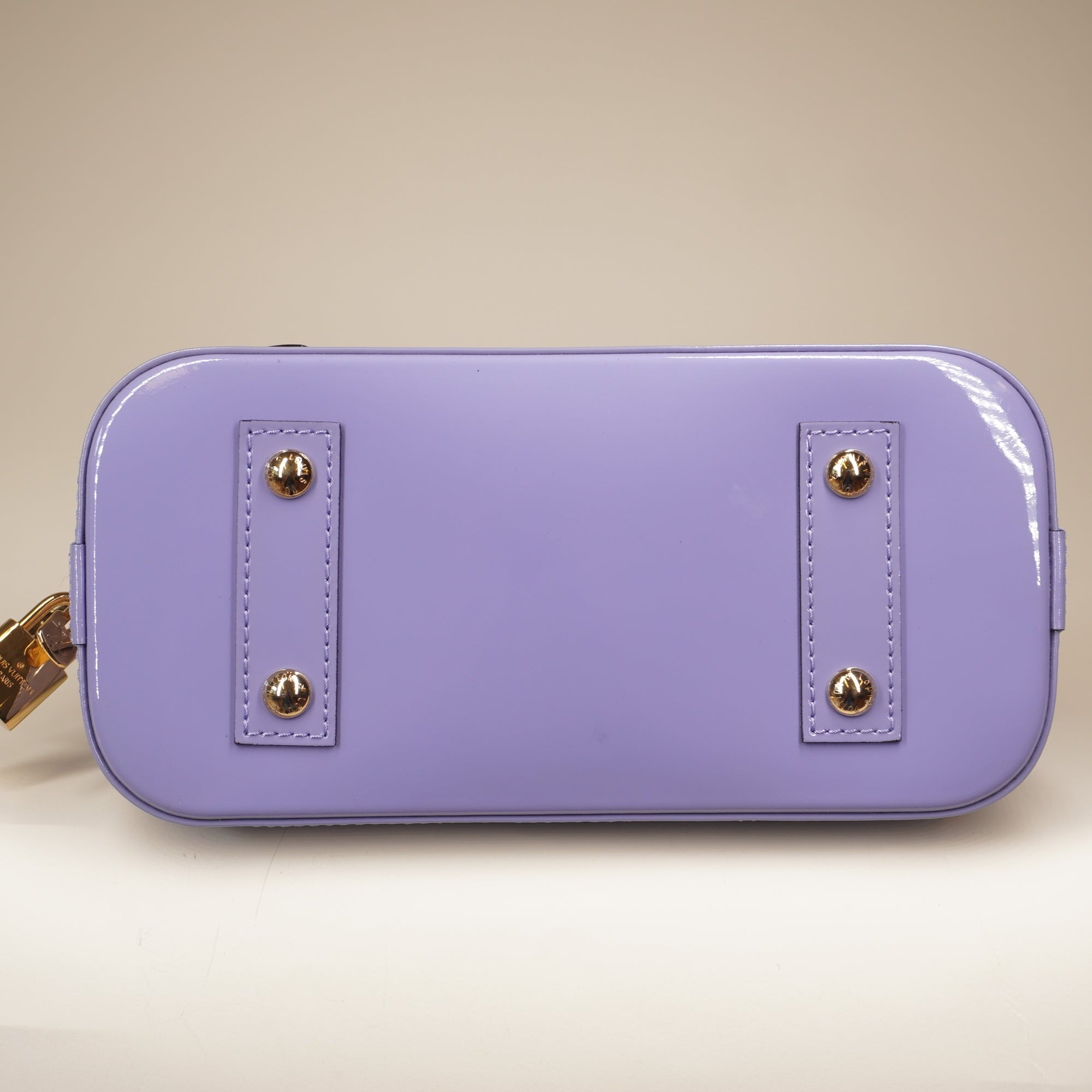 PRE-OWNED LV Vernis Alma BB Lilac Shoulder Bag