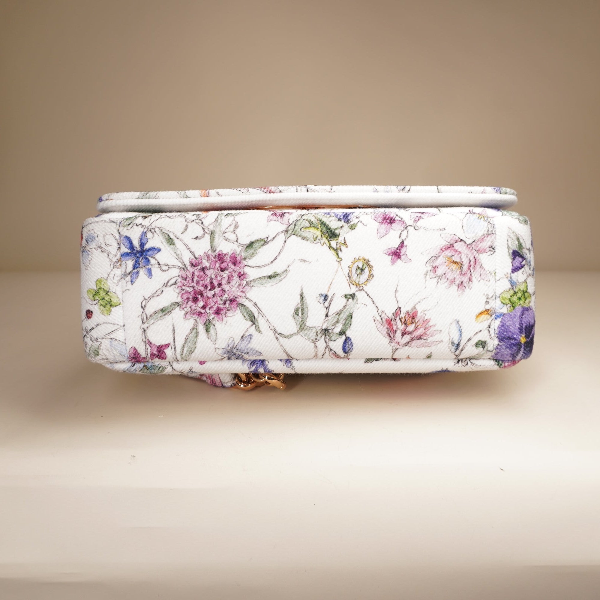 
PRE-OWNED Small Caro Bag White Florilegio Rose Gold Hardware
