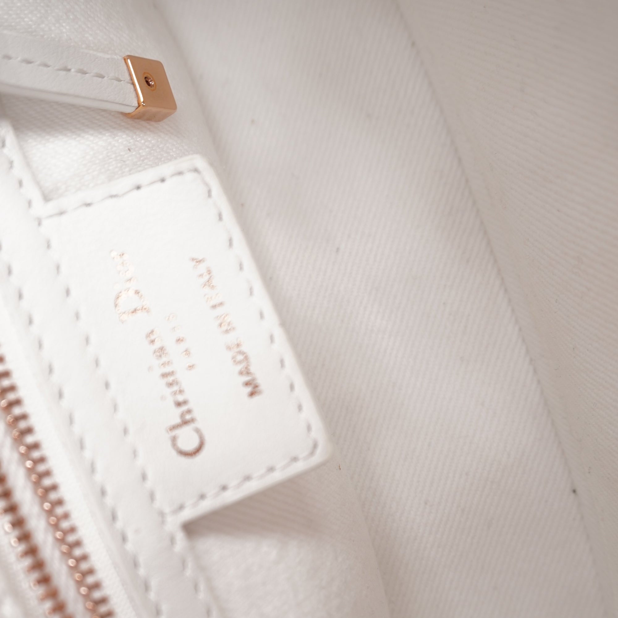 
PRE-OWNED Small Caro Bag White Florilegio Rose Gold Hardware
