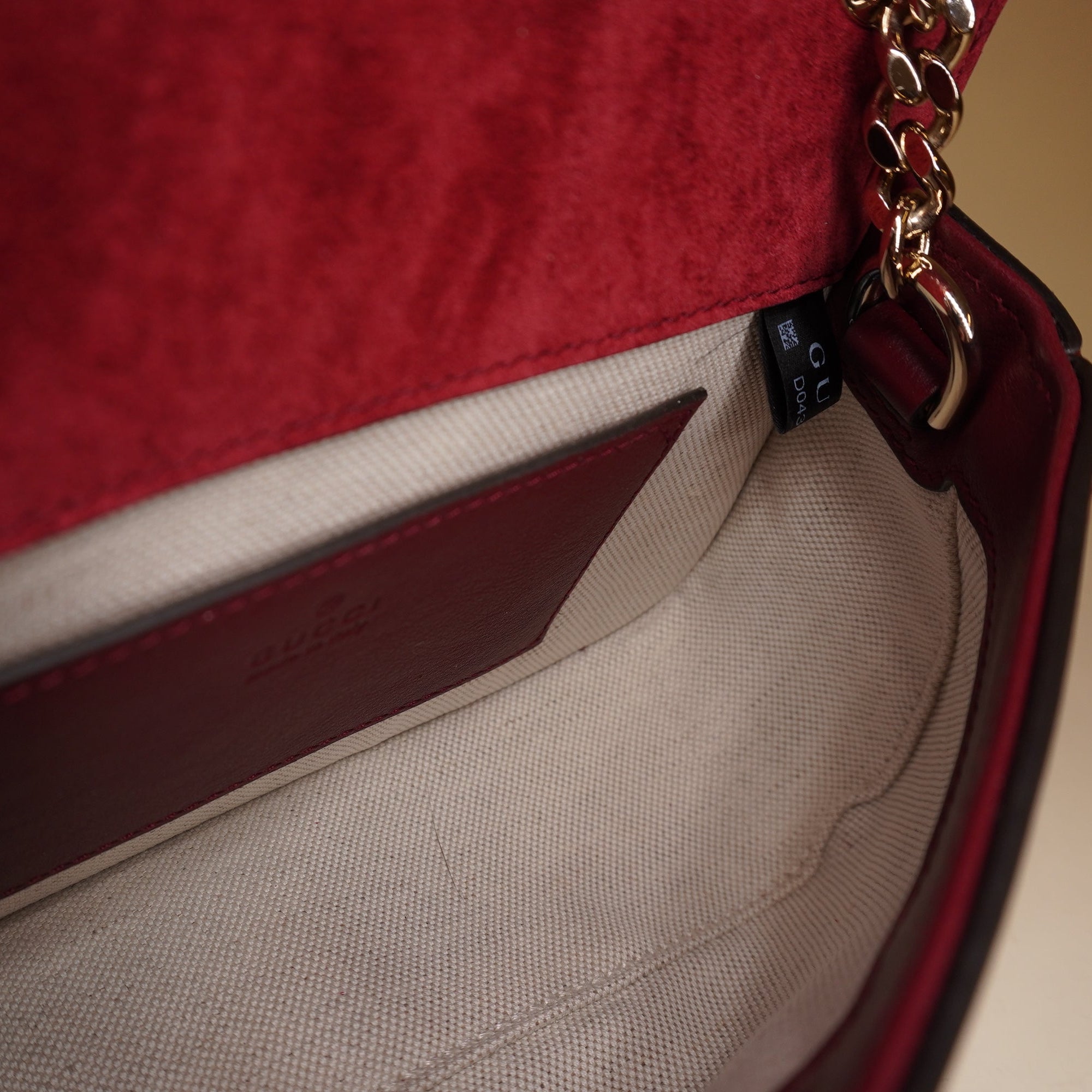 PRE-OWNED GG Patent Blondie Small Shoulder Bag Rosso Ancora