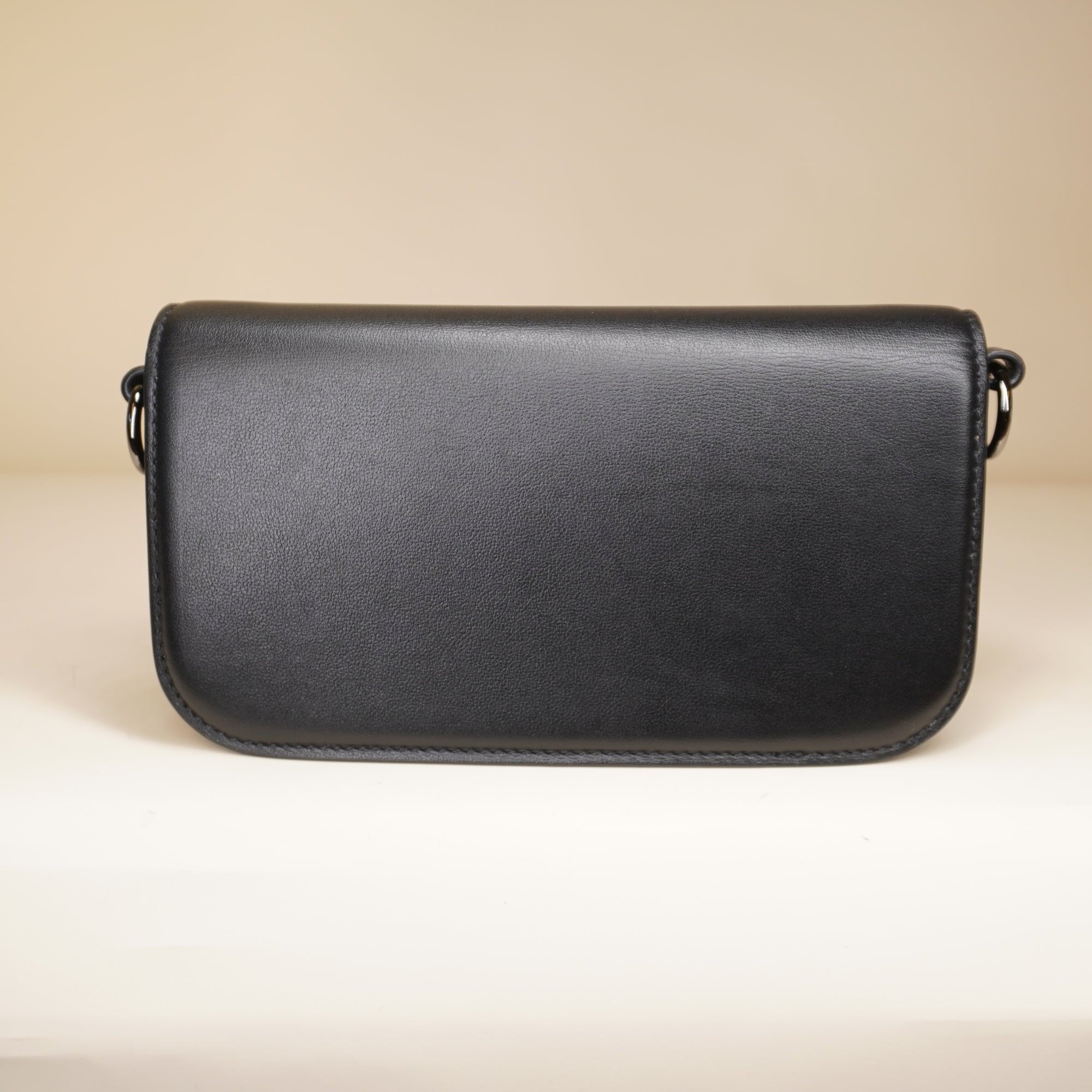 PRE-OWNED Black Locò Small Shoulder Bag with Swarovski Crystal-Embellished VLogo