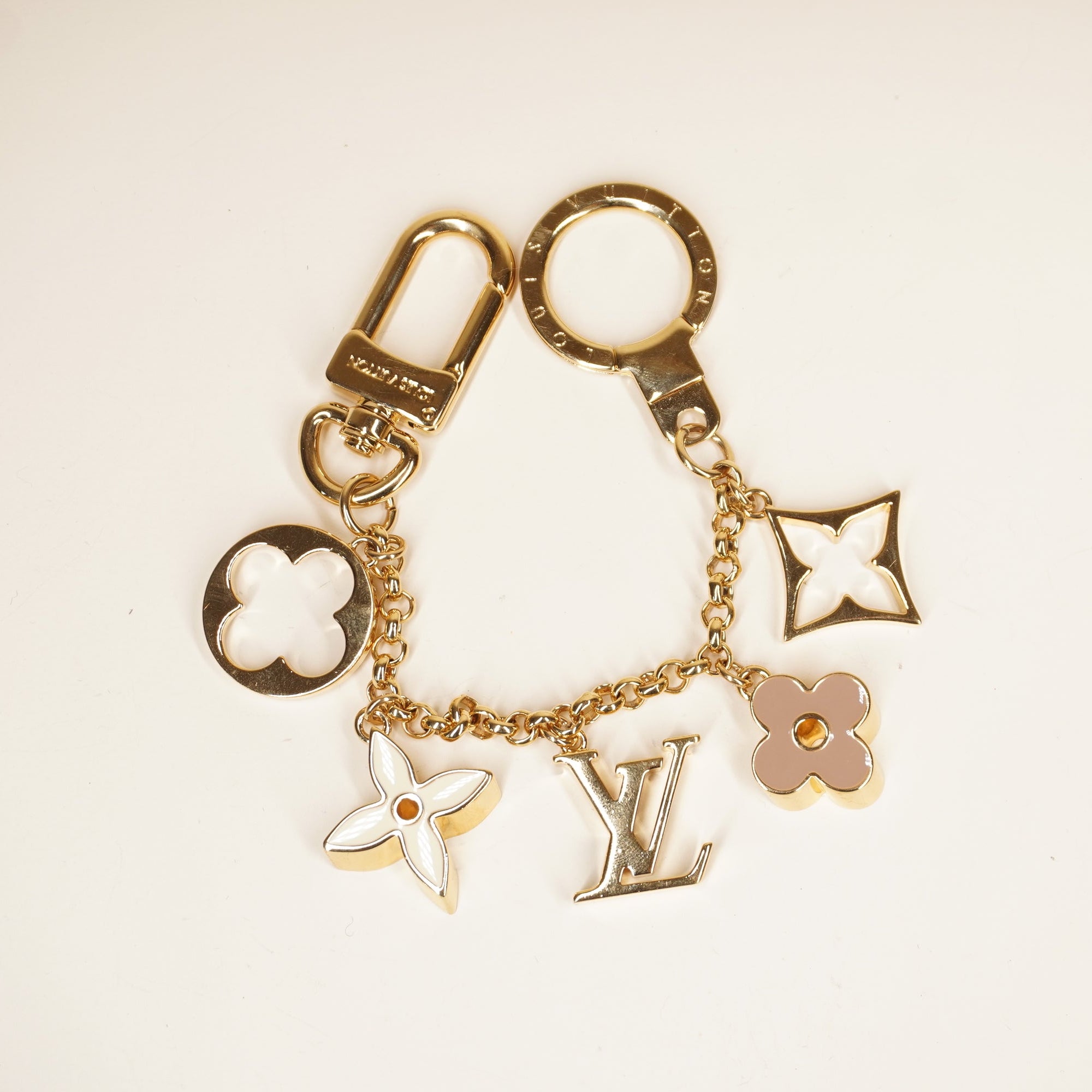 PRE-OWNED LV Fleur Monogram Bag Charm Chain