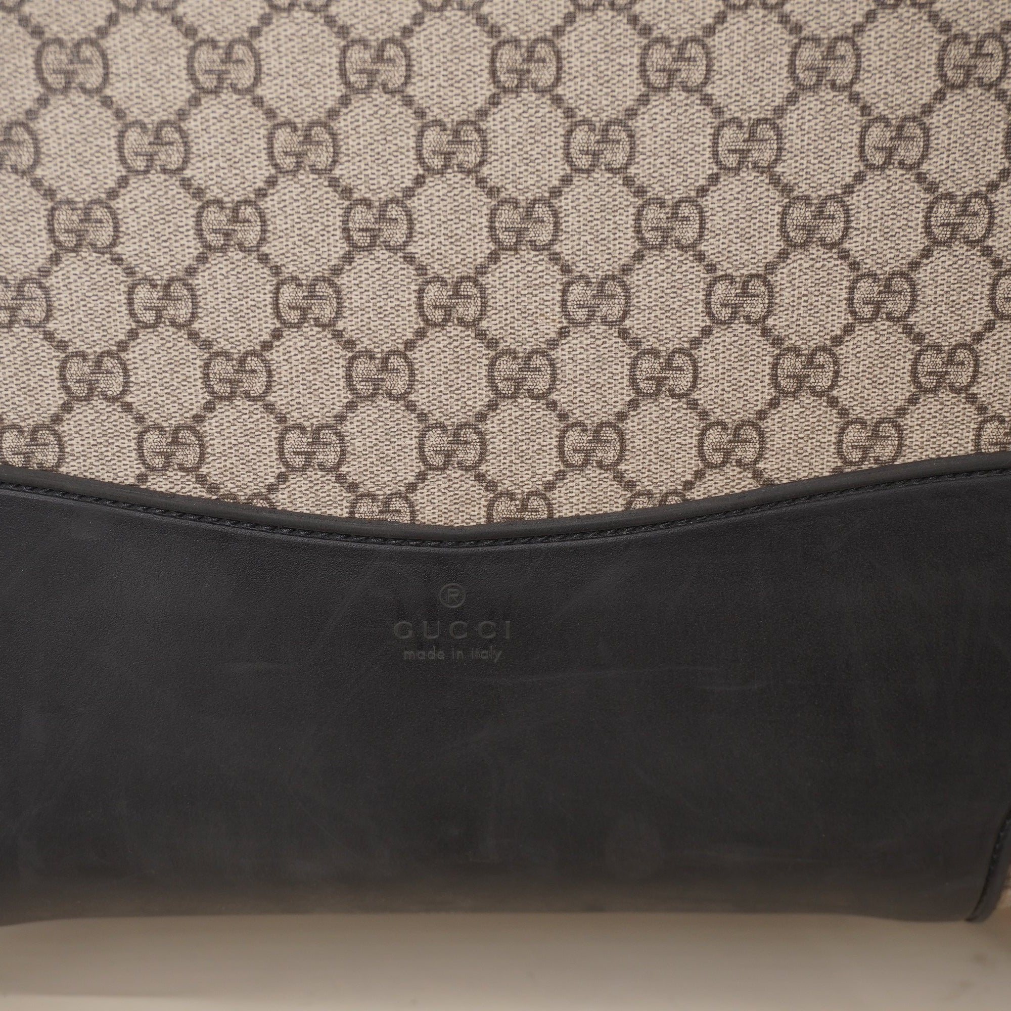 PRE-OWNED GG Supreme Monogram Textured Dollar Calfskin Web Large Savoy Trolley Suitcase 