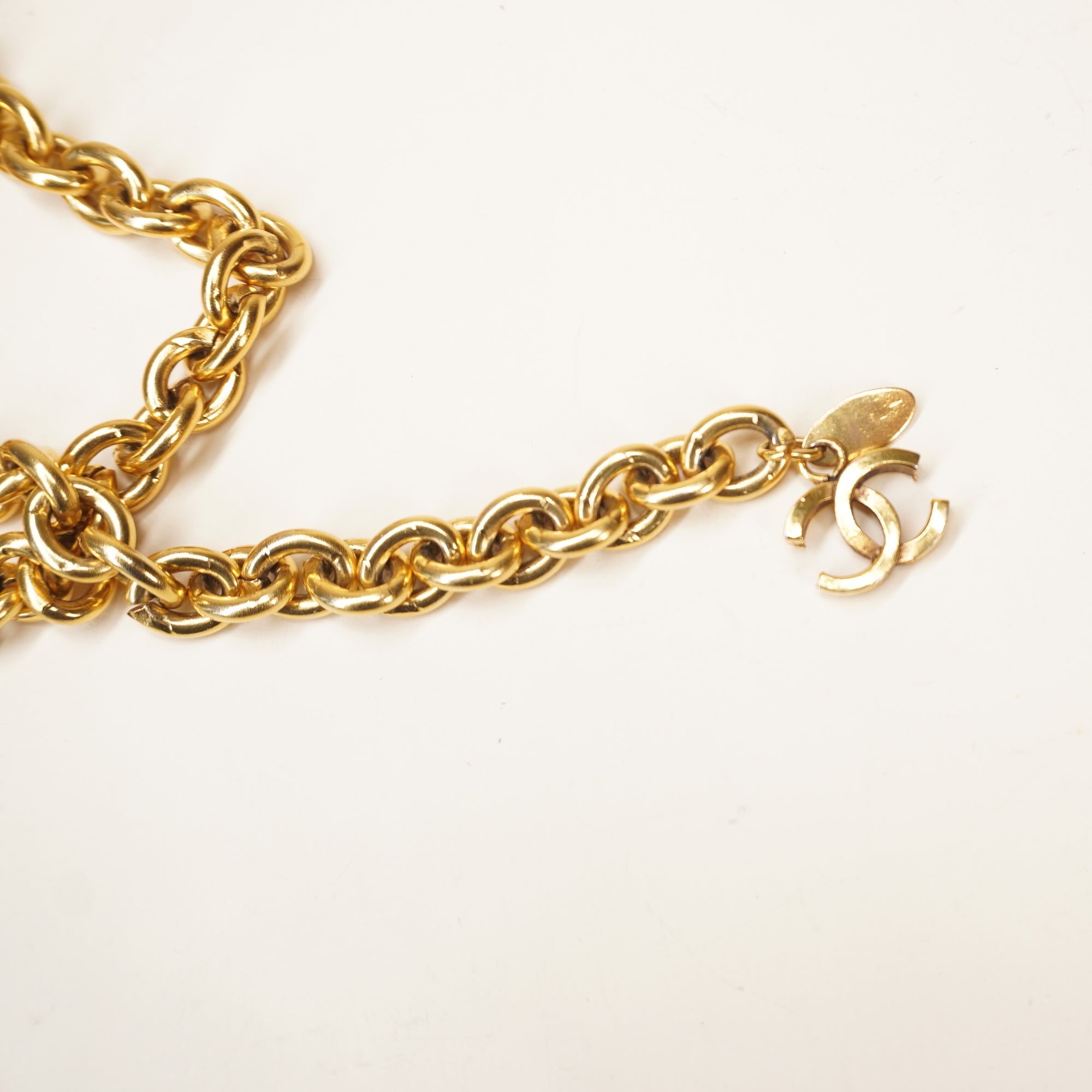 PRE-OWNED Gold Tone CC Belt Chain