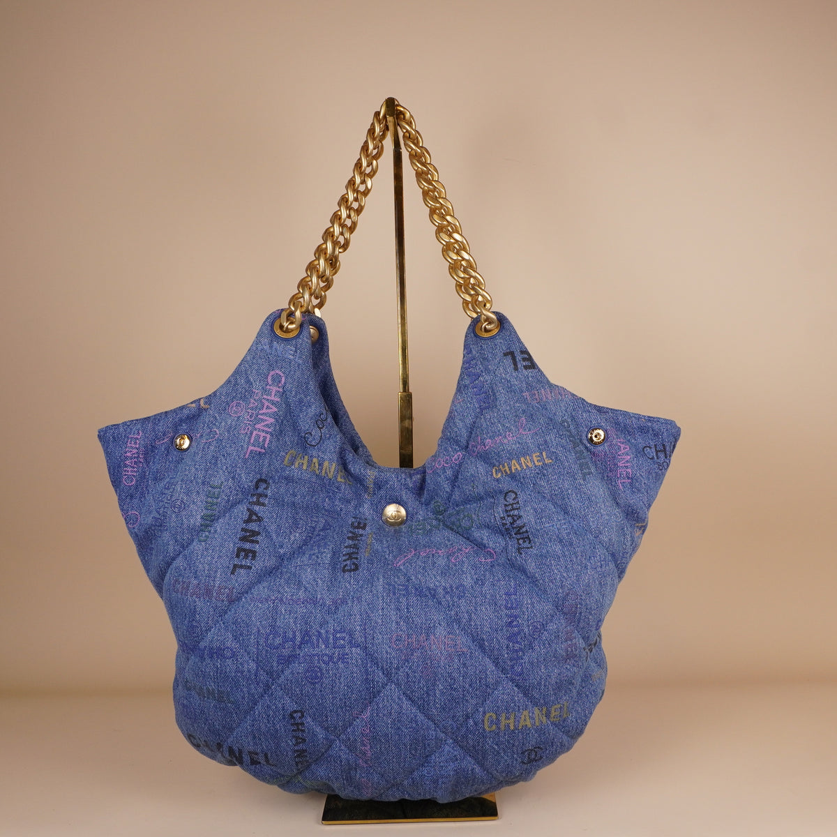 PRE-OWNED CC 2022 Denim Mood Hobo Bag