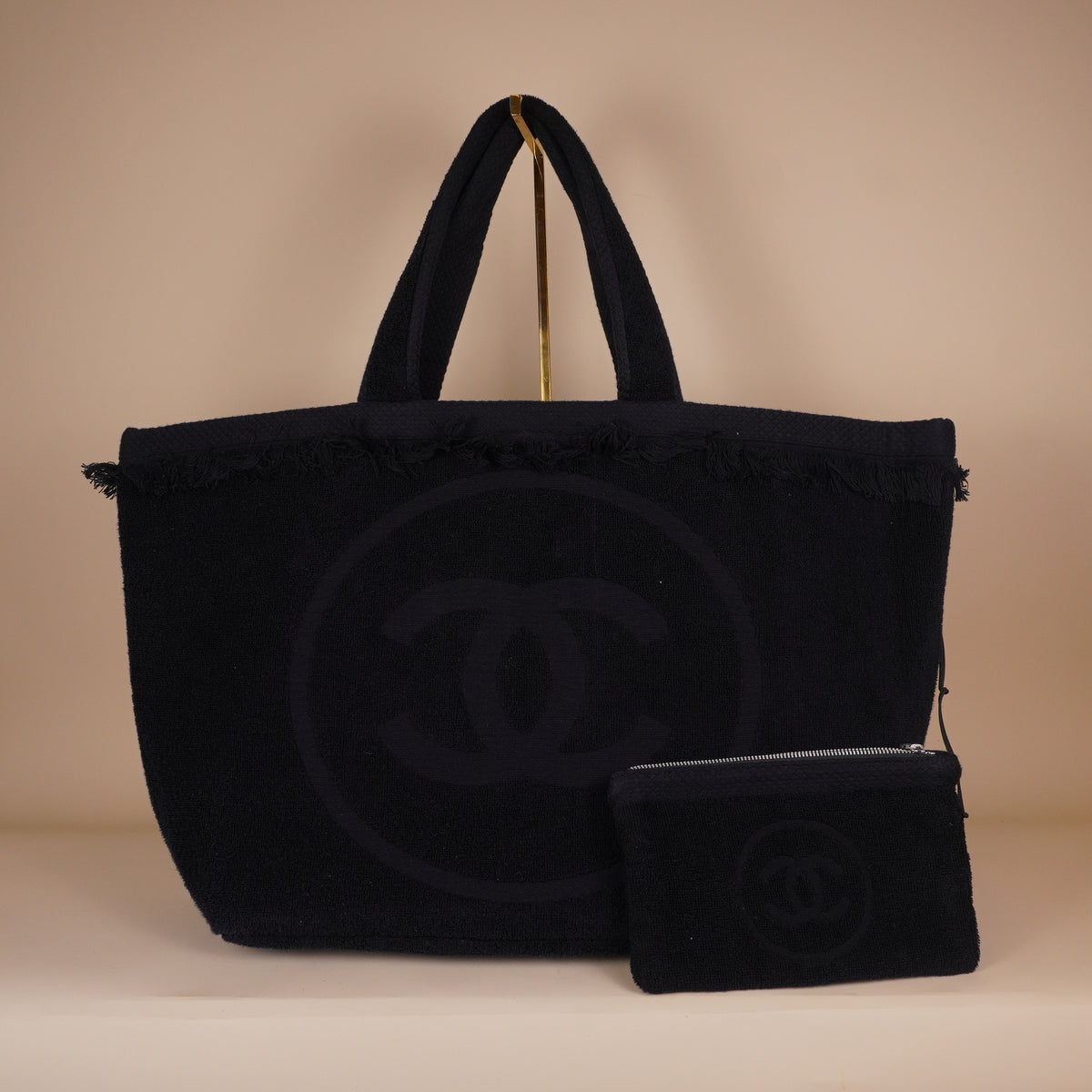PRE-OWNED CC Terry Cloth Beach Tote