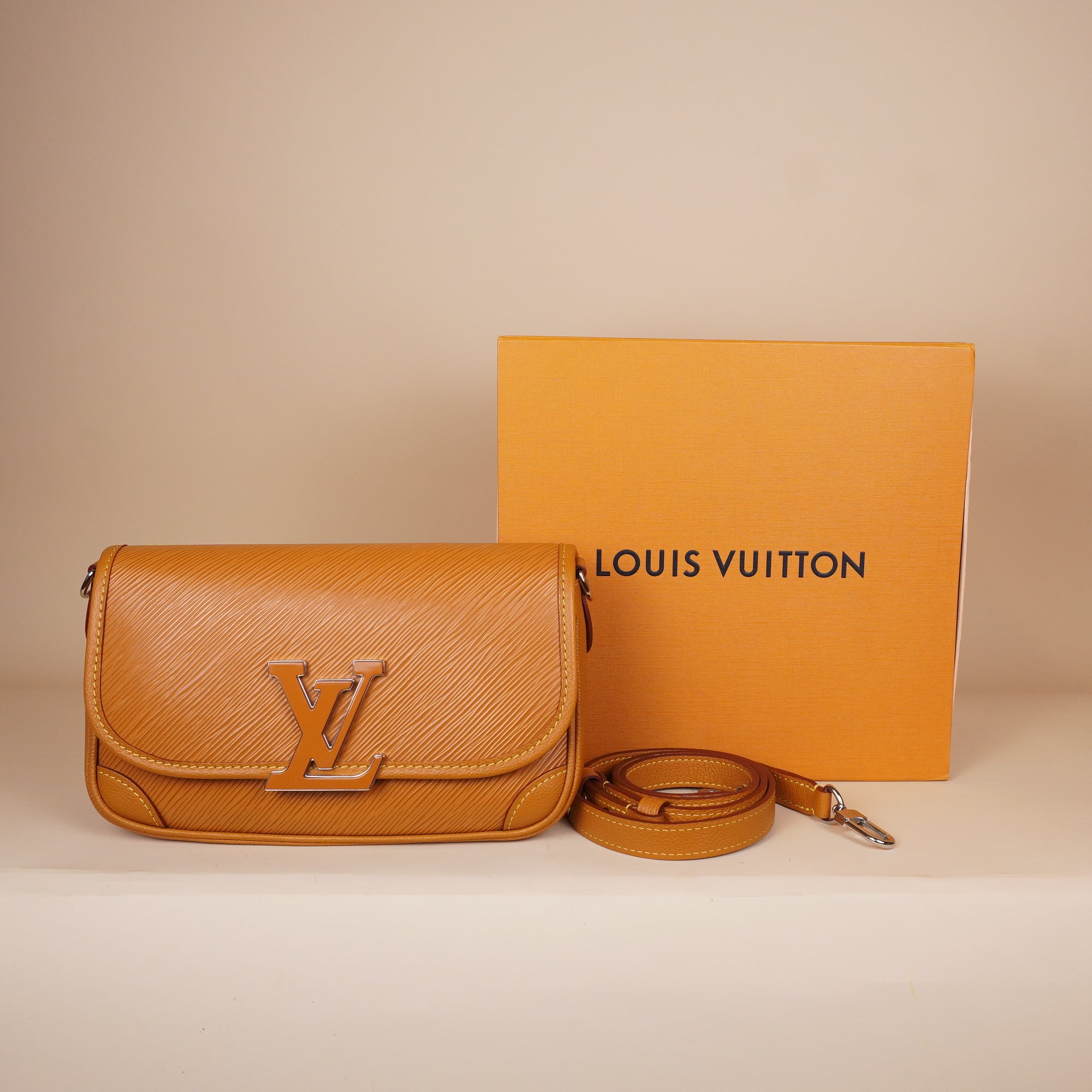 PRE-OWNED LV Epi Buci Crossbody Gold Honey