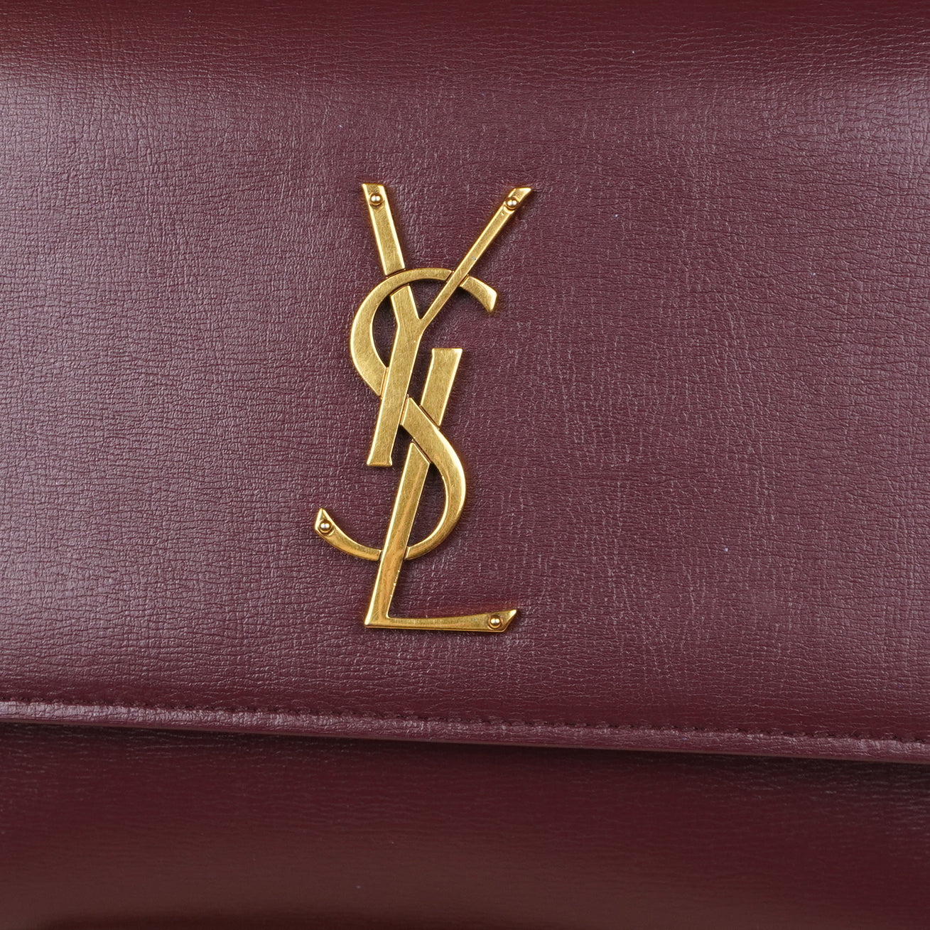 PRE-OWNED Burgundy Calfskin Sunset Medium Shoulder Bag