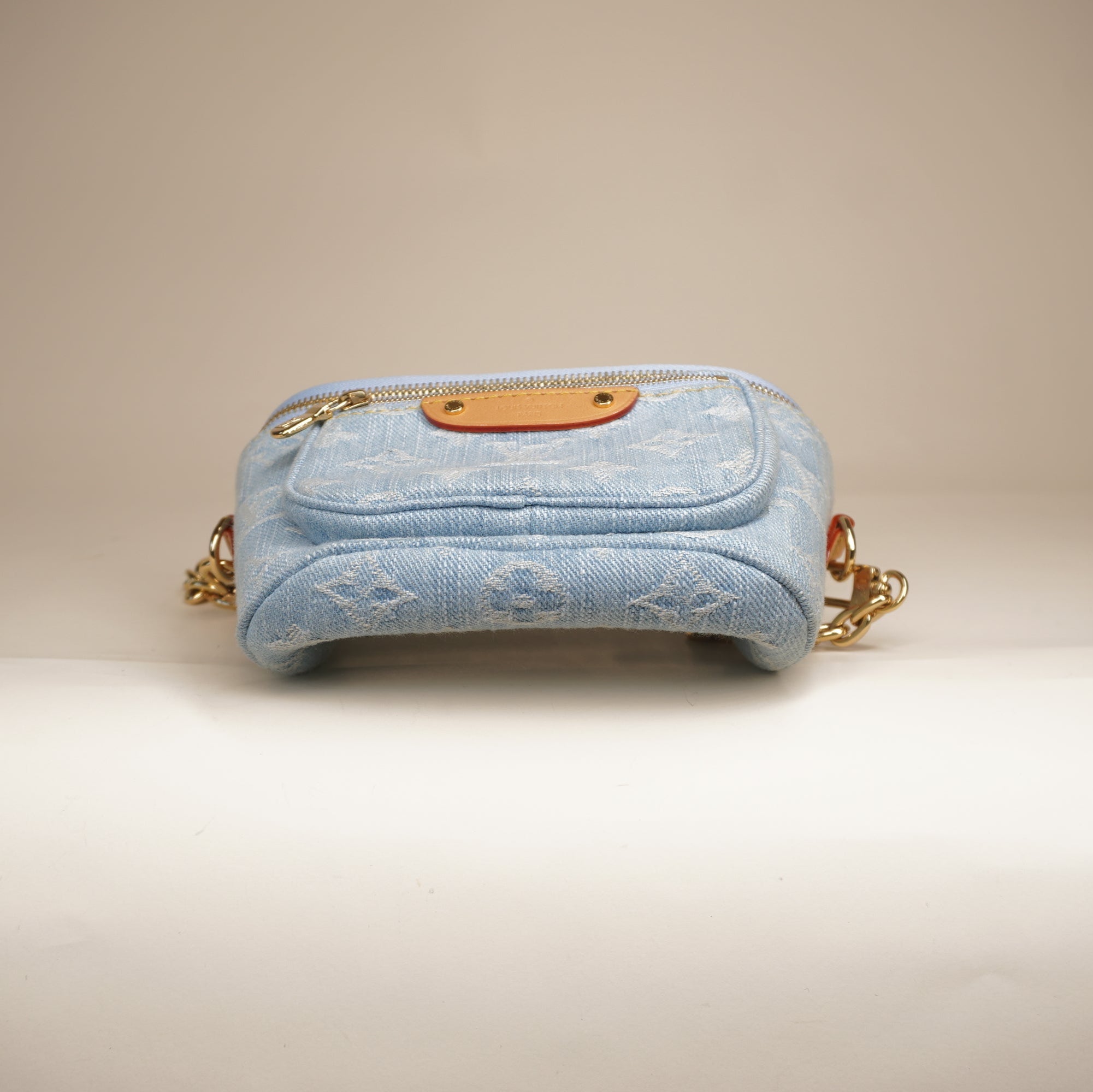 PRE-OWNED LV Monogram Denim Mini Bumbag Shoulder Bag