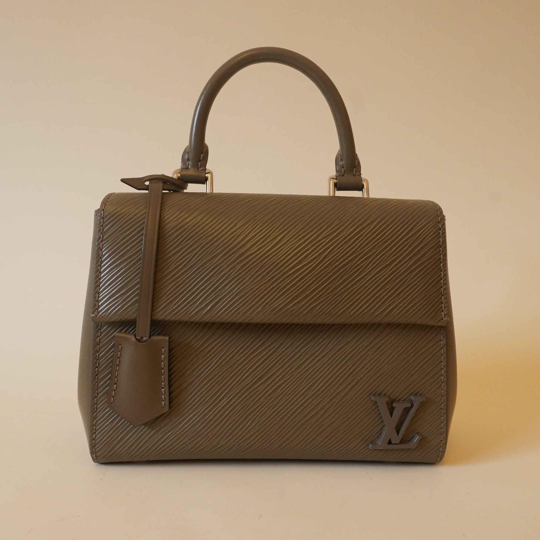 PRE-OWNED LV Olive Green Mini Epi Cluny Shoulder Bag