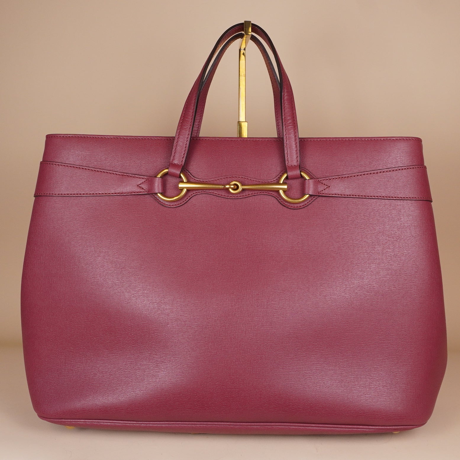 PRE-OWNED GG Rosewood Pink Leather Medium Bright Bit Tote