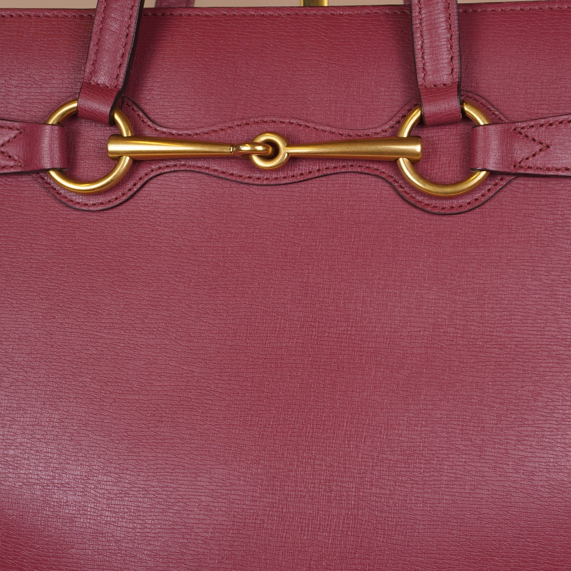 PRE-OWNED GG Rosewood Pink Leather Medium Bright Bit Tote