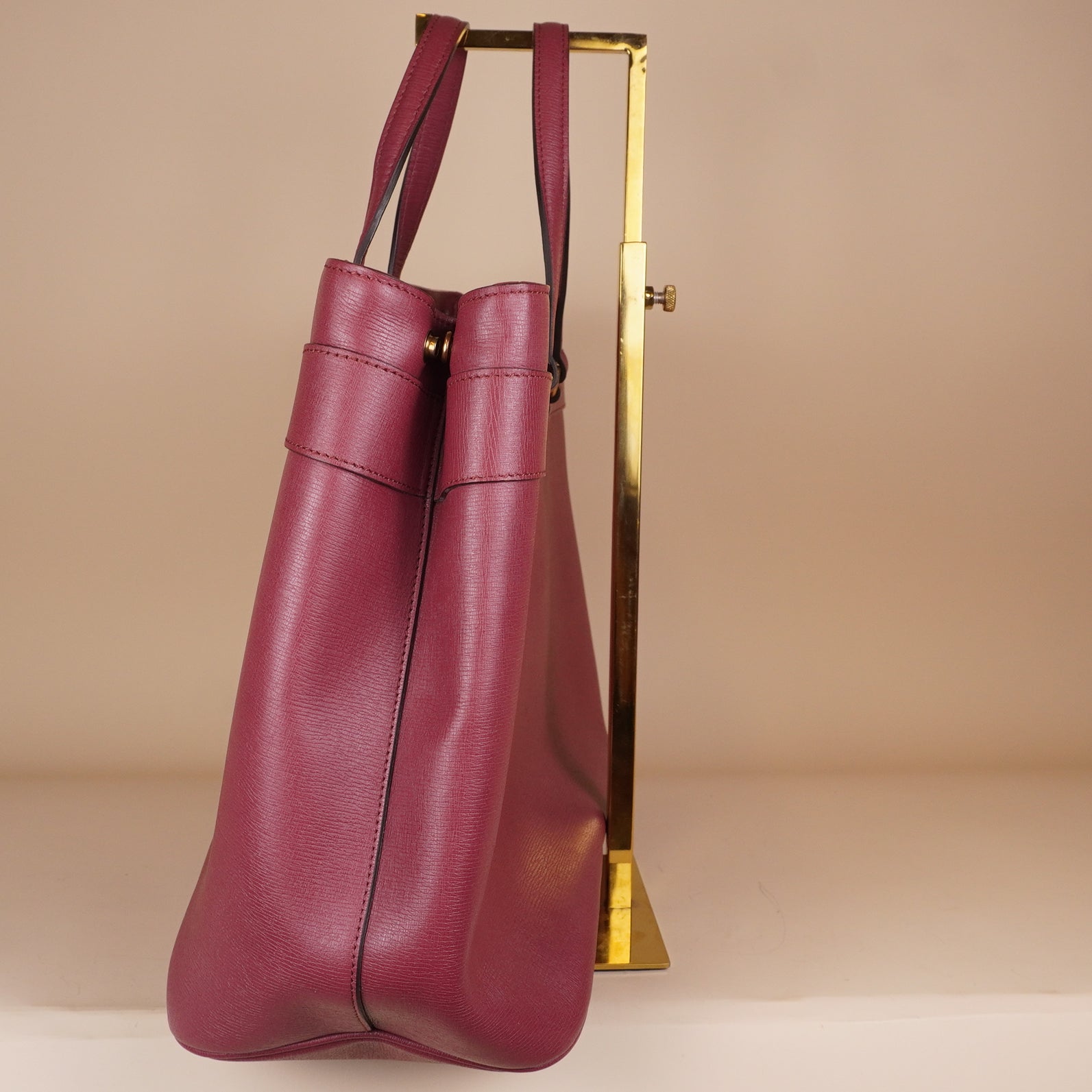 PRE-OWNED GG Rosewood Pink Leather Medium Bright Bit Tote