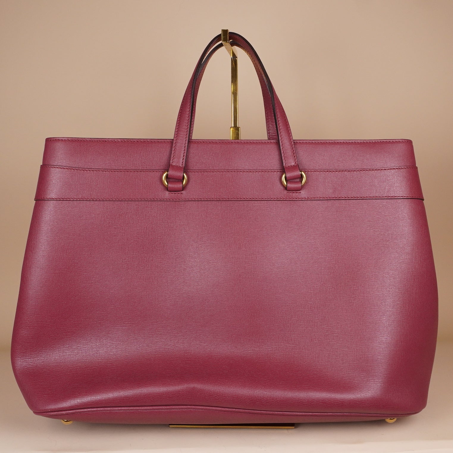 PRE-OWNED GG Rosewood Pink Leather Medium Bright Bit Tote
