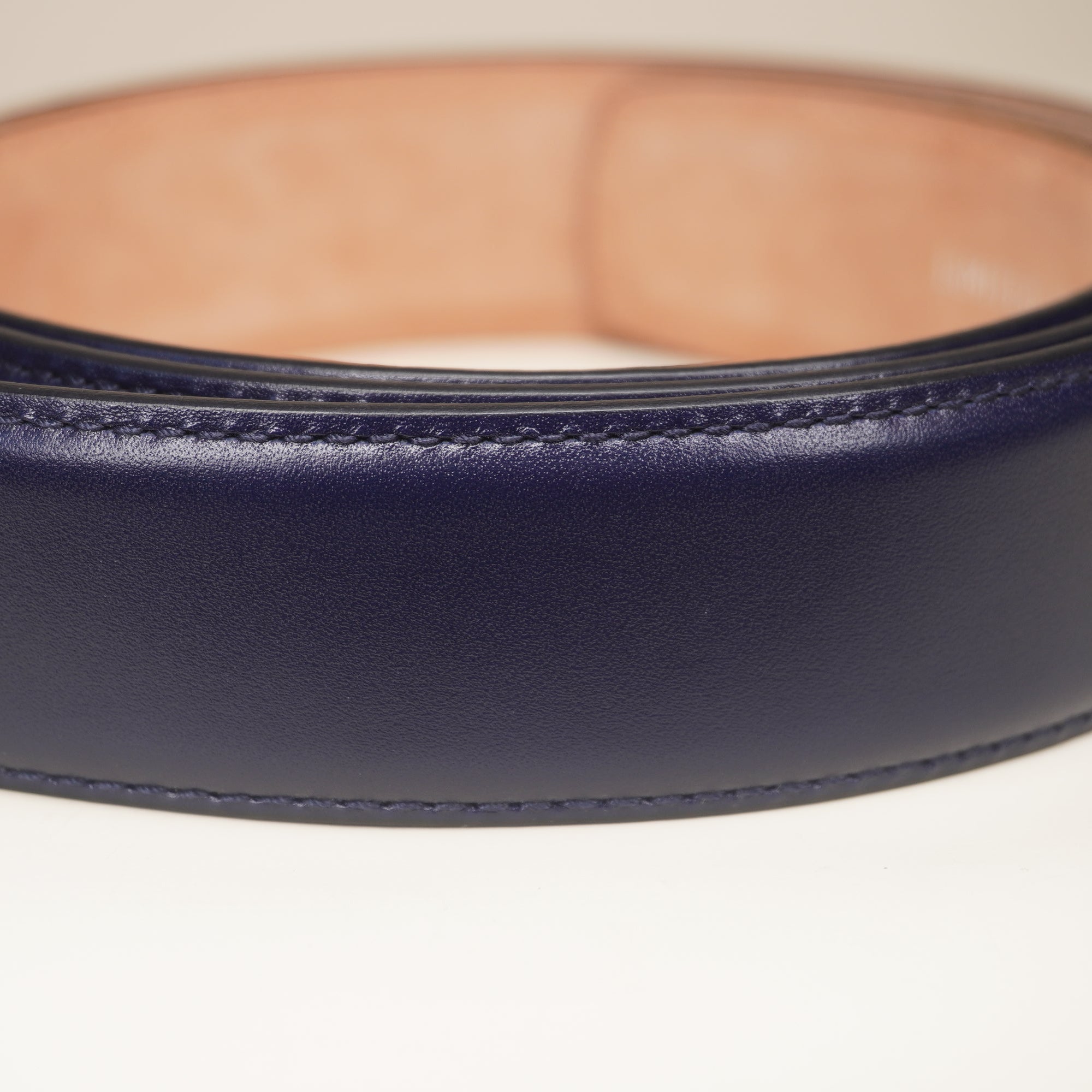 PRE-OWNED Gancini Reversible and Adjustable Calfskin Navy Belt