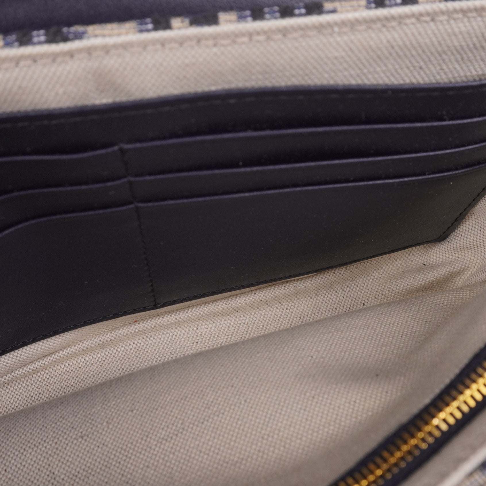 DIOR - Blue Oblique Canvas Saddle Pouch Wallet on Chain Bag