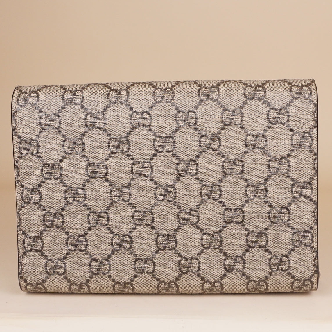 PRE-OWNED GG Supreme Monogram Mini Dionysus Chain Wallet