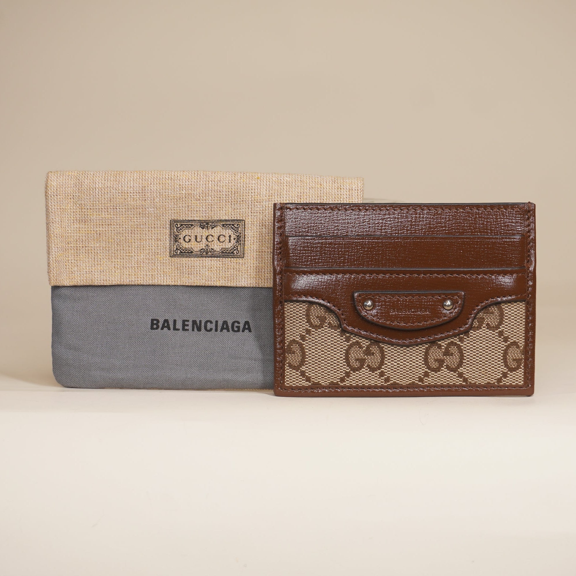 PRE-OWNED x GG Monogram Azalea Calfskin Neo Classic Card Holder