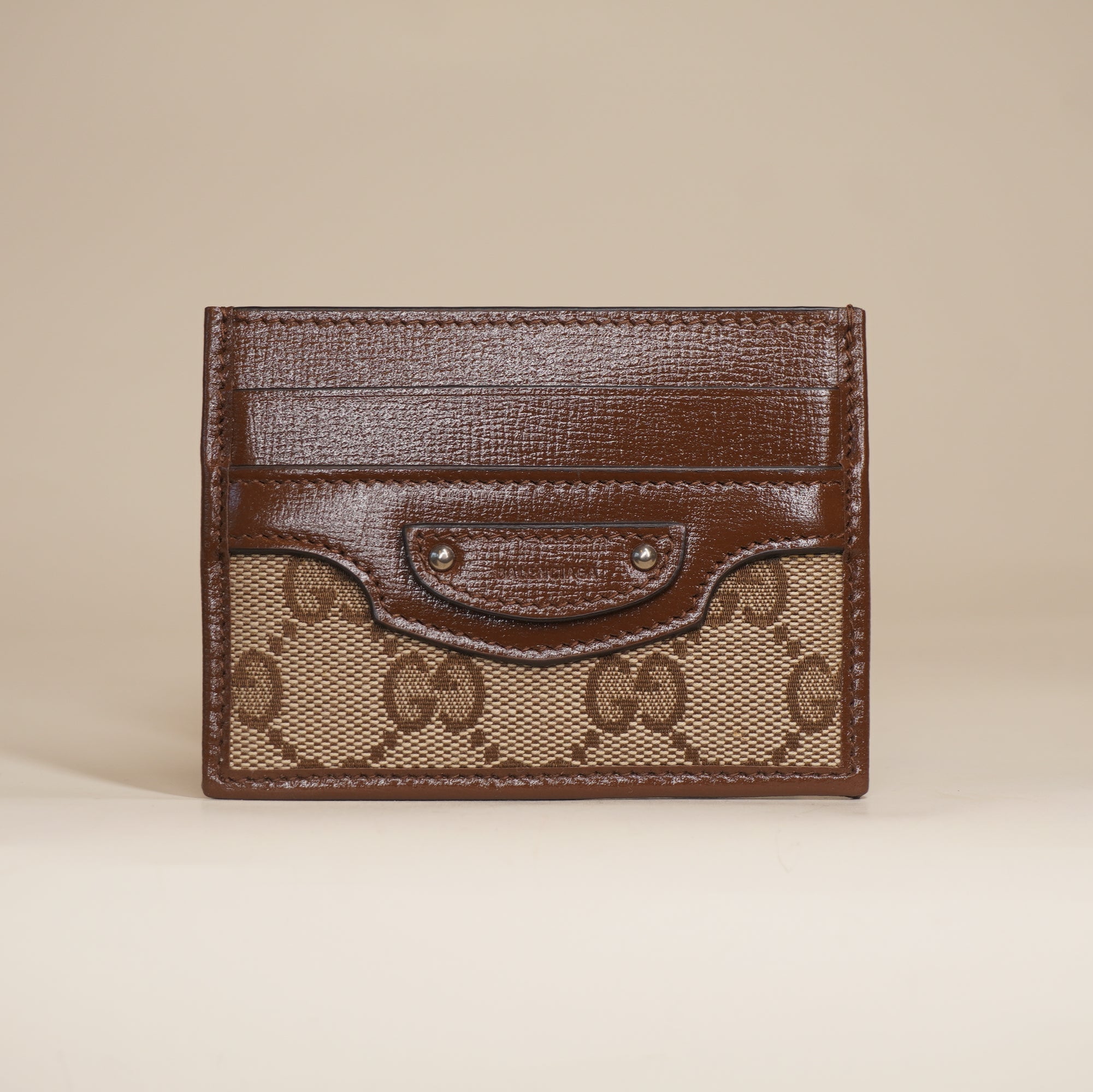 PRE-OWNED x GG Monogram Azalea Calfskin Neo Classic Card Holder
