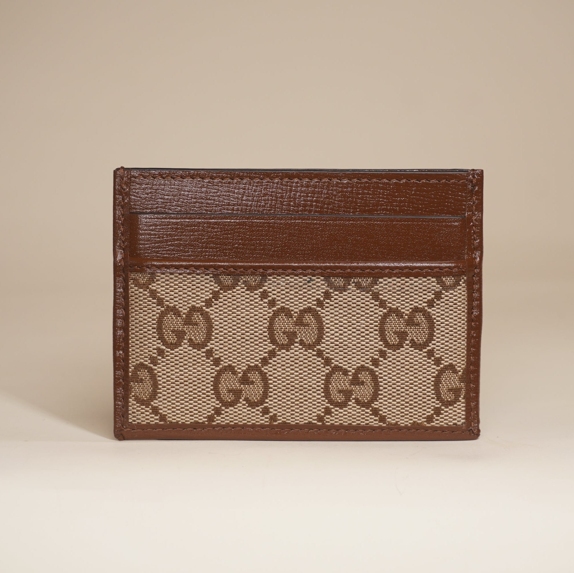 PRE-OWNED x GG Monogram Azalea Calfskin Neo Classic Card Holder