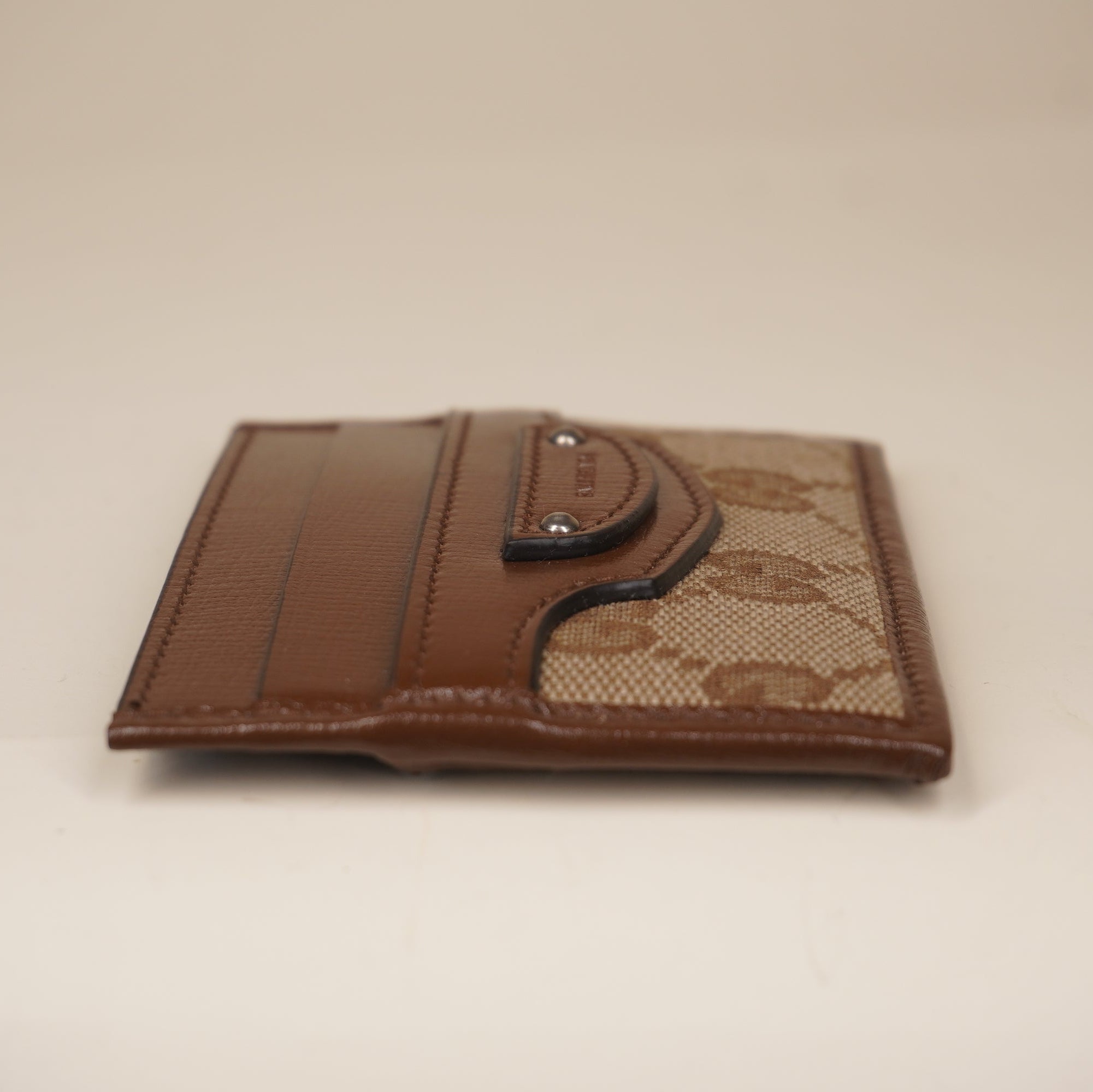 PRE-OWNED x GG Monogram Azalea Calfskin Neo Classic Card Holder