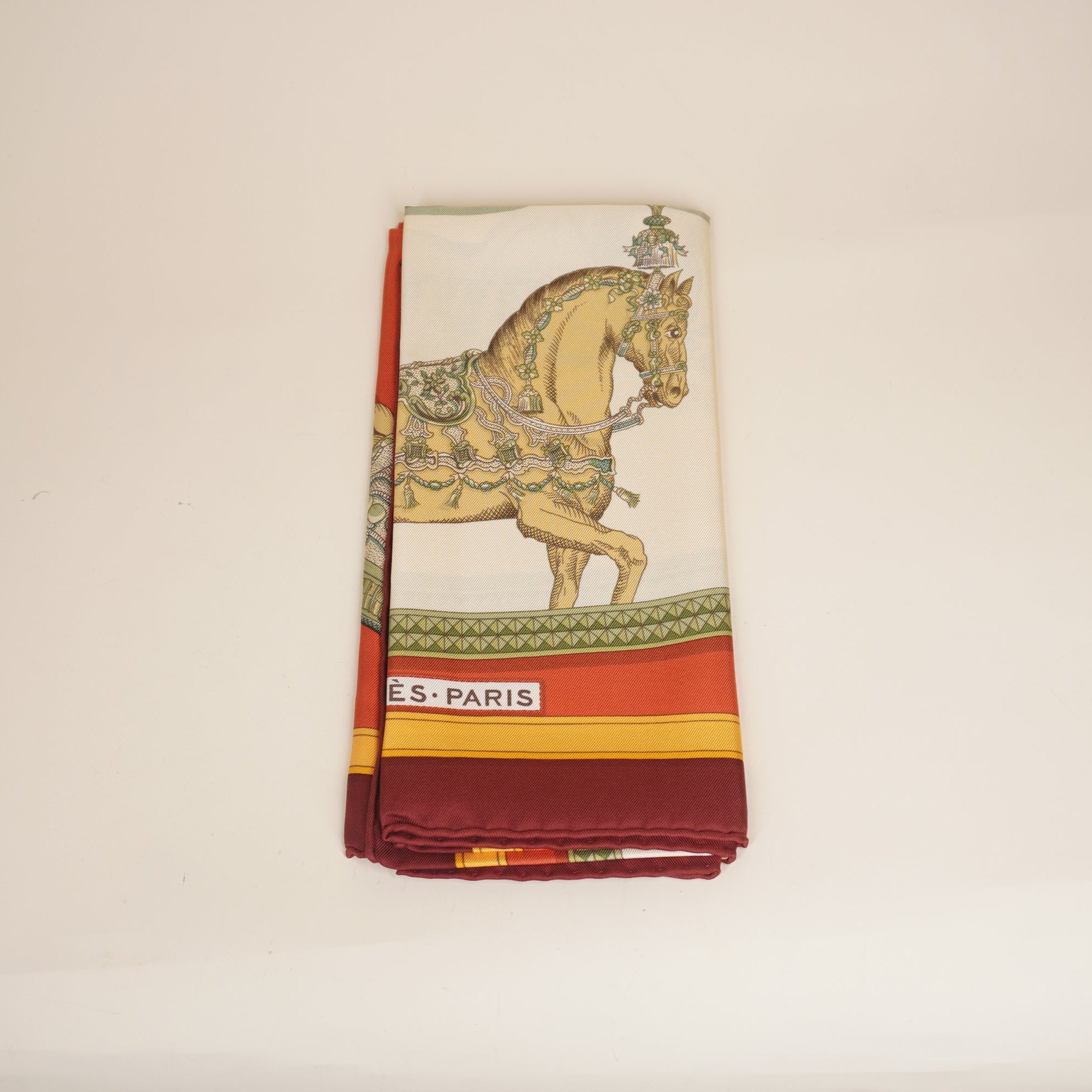 PRE-OWNED Scarft Hermes Carre 90 Grand Apparat Forever