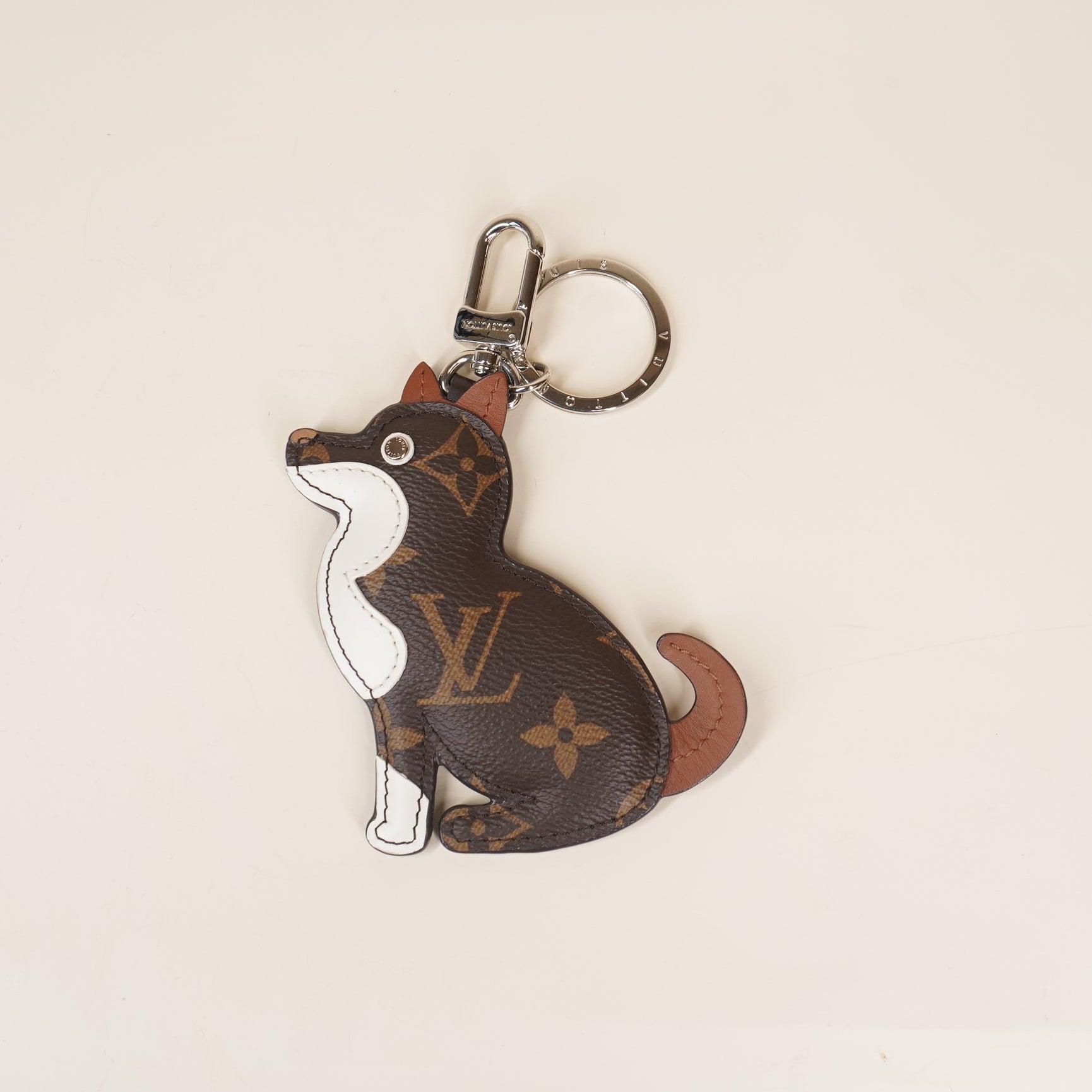 PRE-OWNED LV Monogram Dog Bag Charm Key Holder