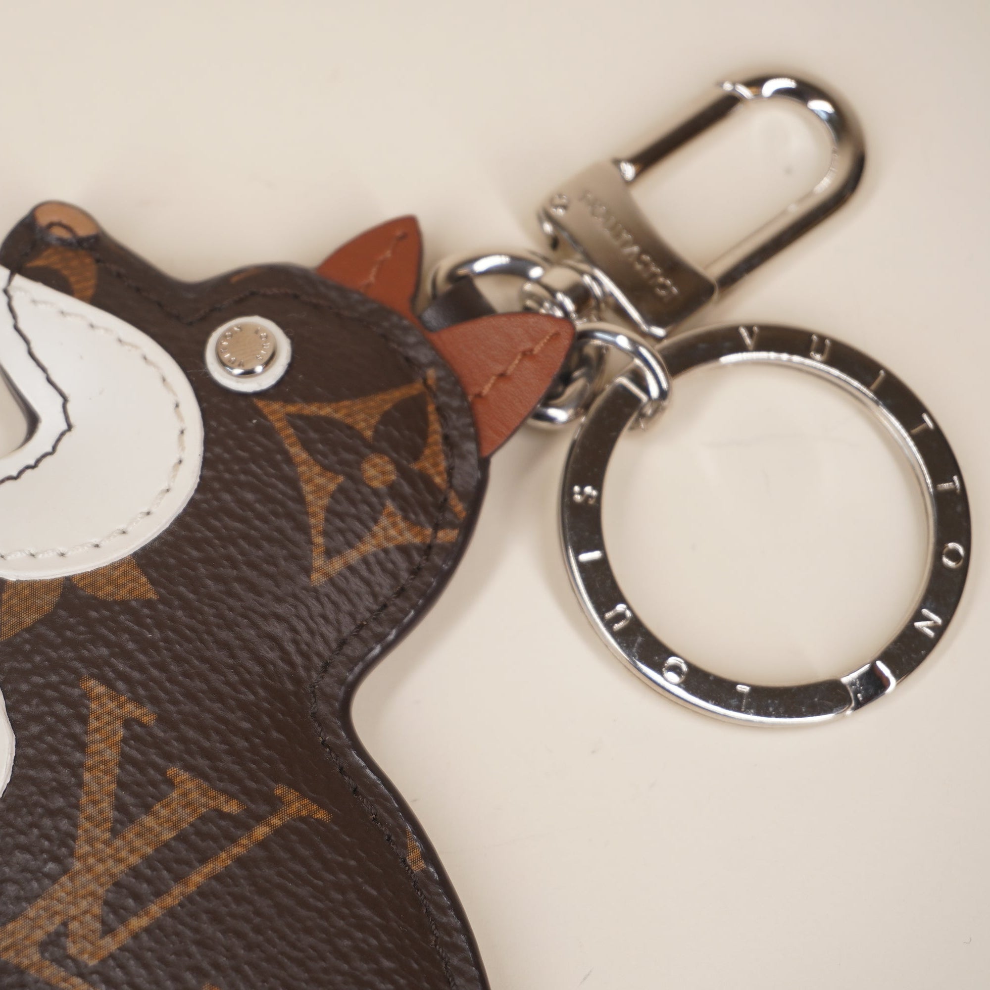 PRE-OWNED LV Monogram Dog Bag Charm Key Holder