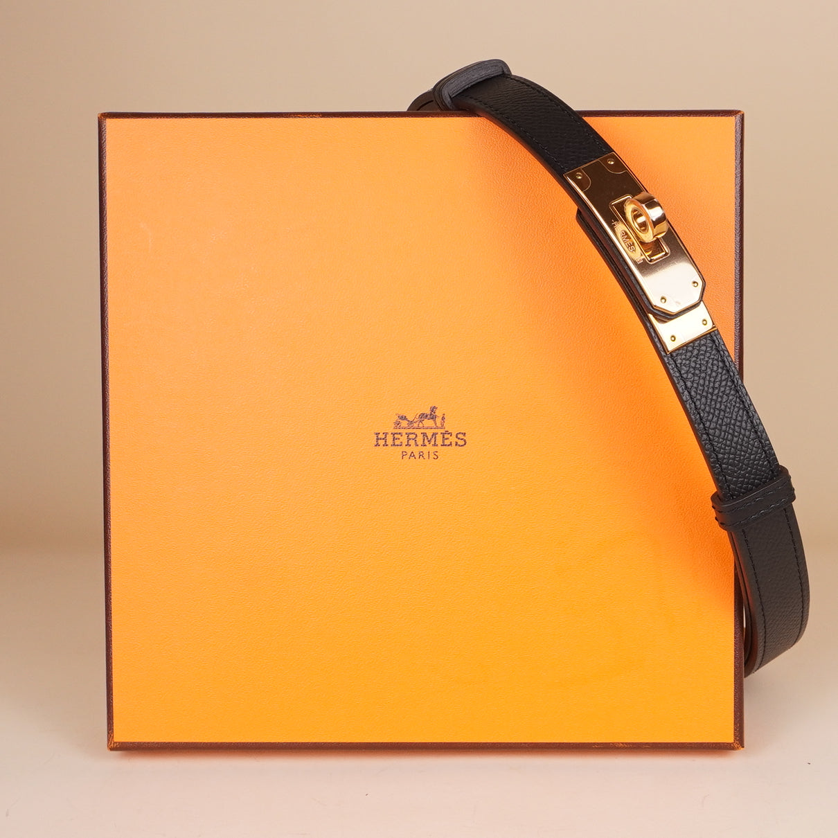 PRE-OWNED Epsom Kelly Belt Black