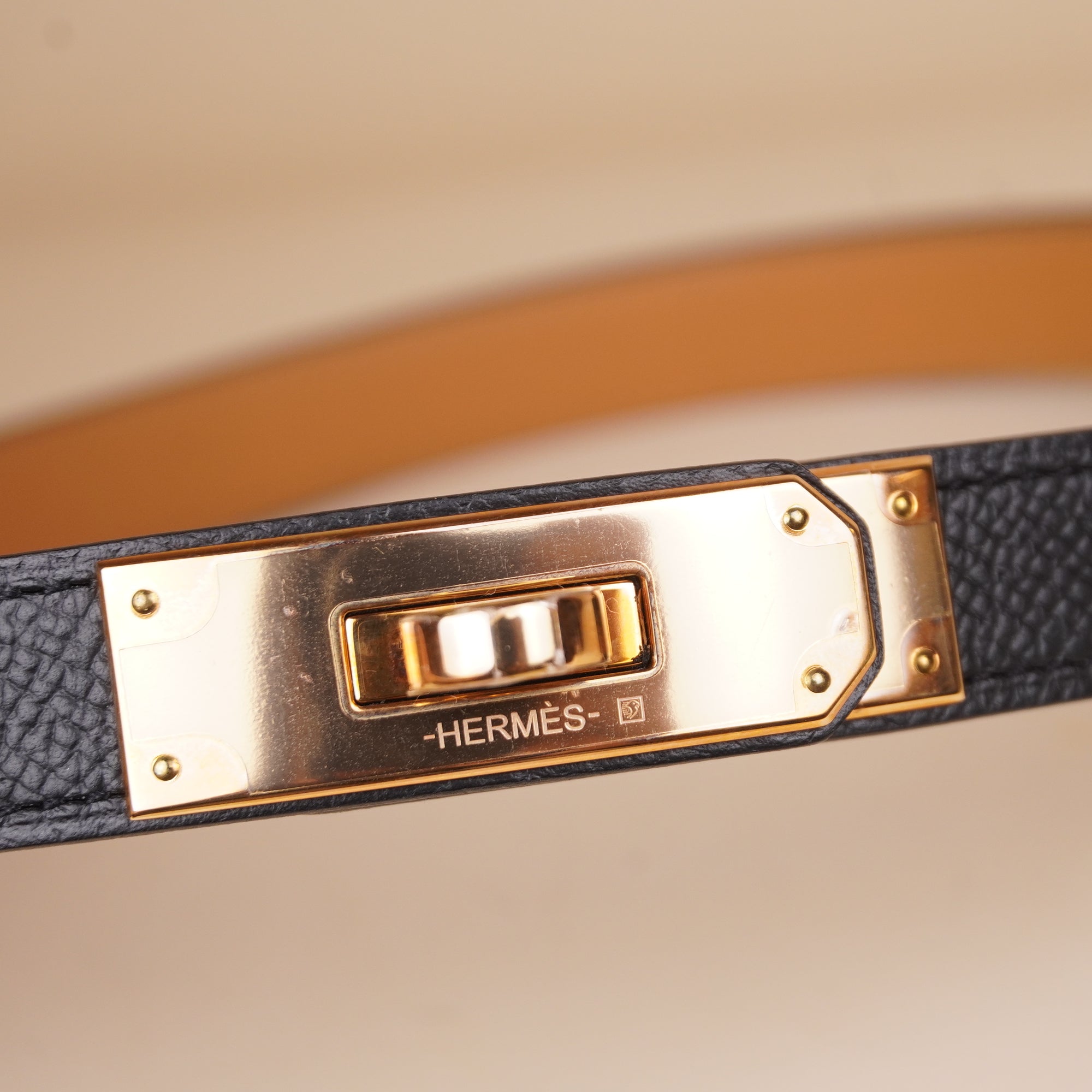 PRE-OWNED Epsom Kelly Belt Black