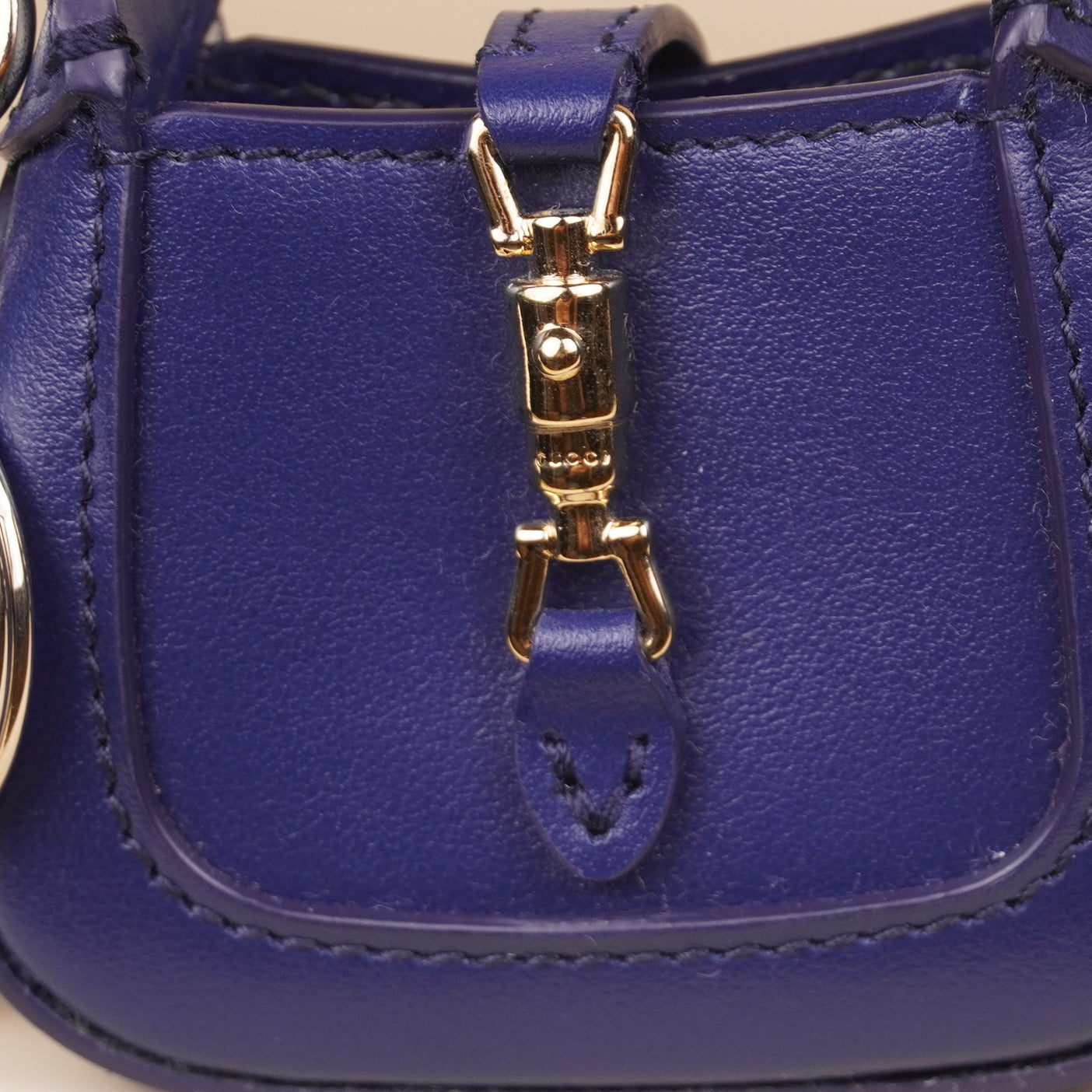 PRE-OWNED GG Boarded Dyana Lux Calfskin Small Jackie 1961 Hobo New Cherry Red with Blue Jackie Charm