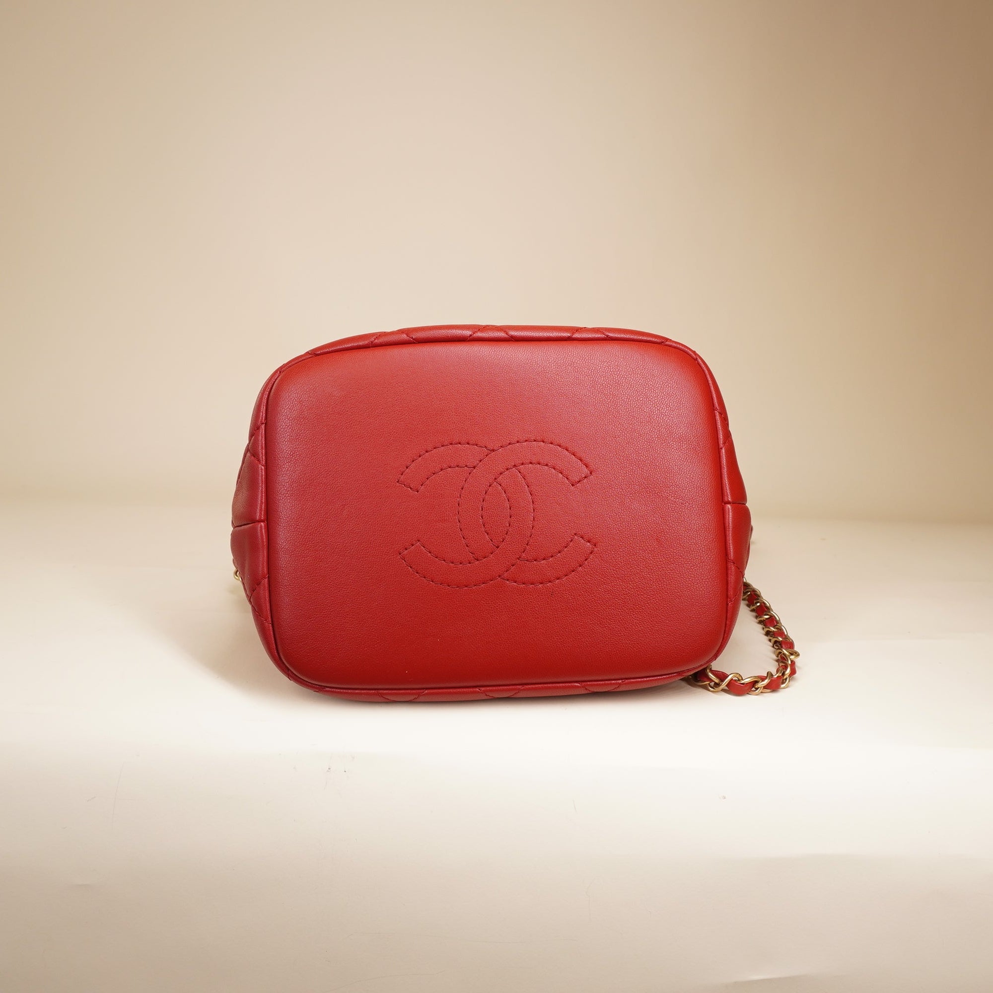 PRE-OWNED CC Red 19 Hobo Shoulder Bag