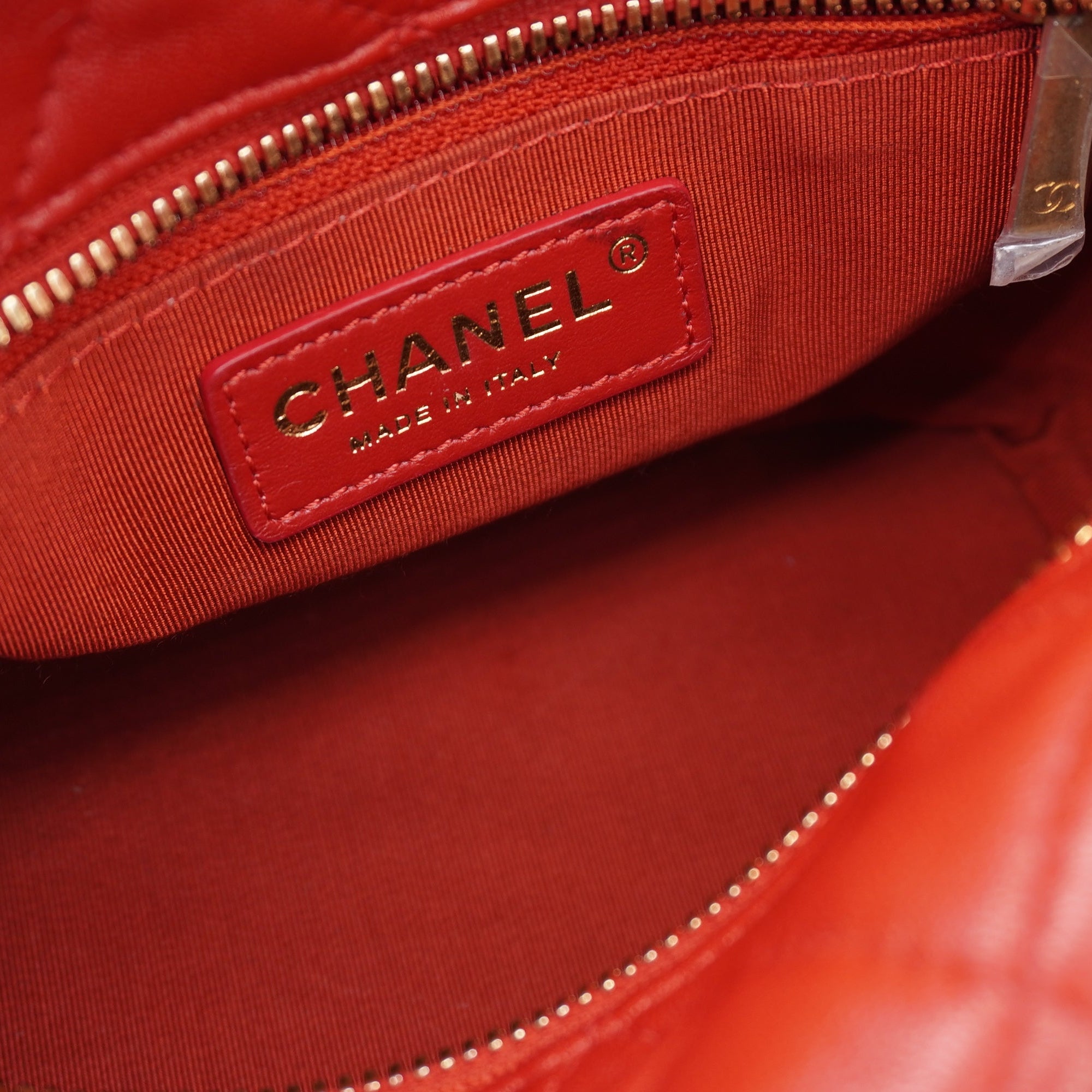 PRE-OWNED CC Red 19 Hobo Shoulder Bag