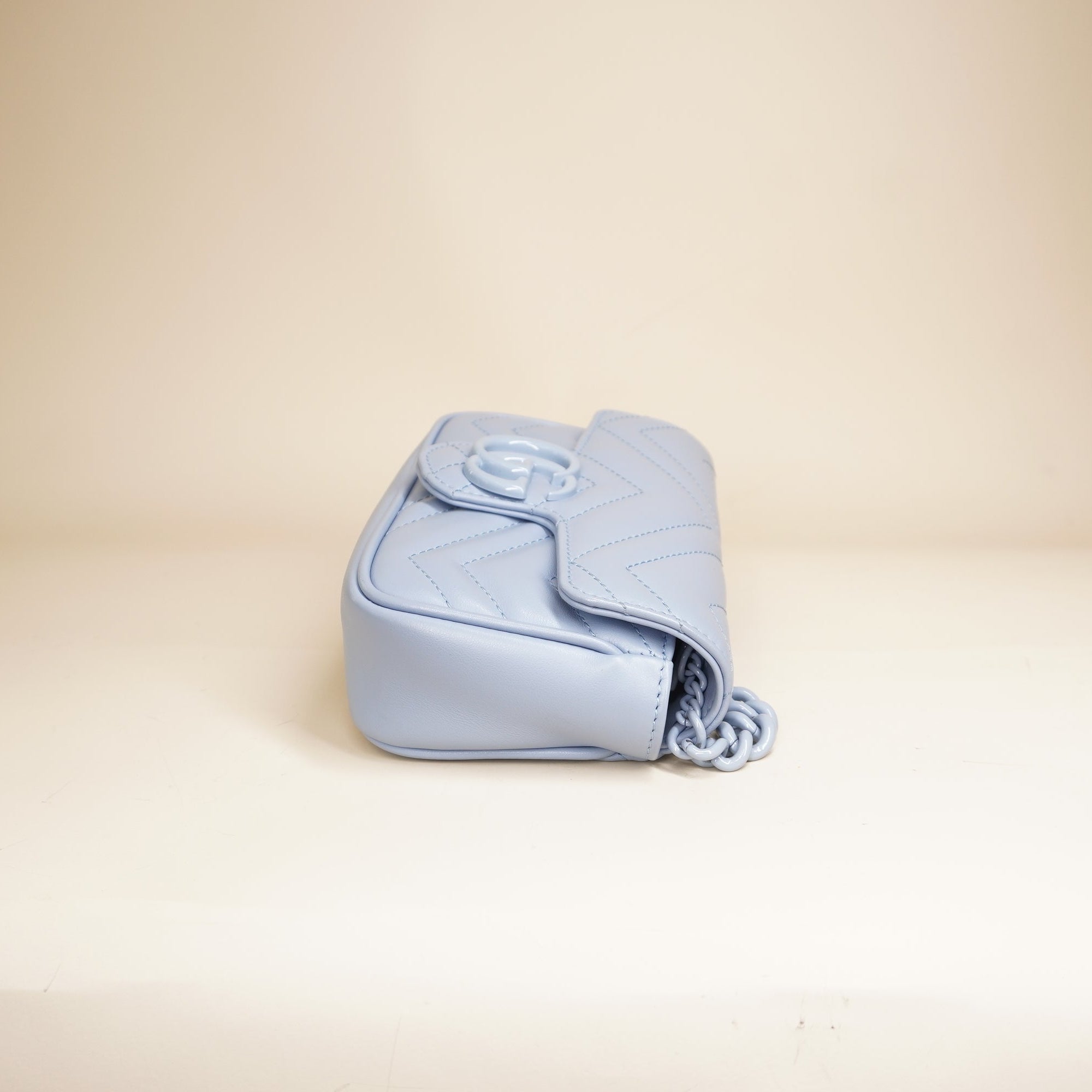 PRE-OWNED GG Marmont Baby Blue Mini Shoulder Bag