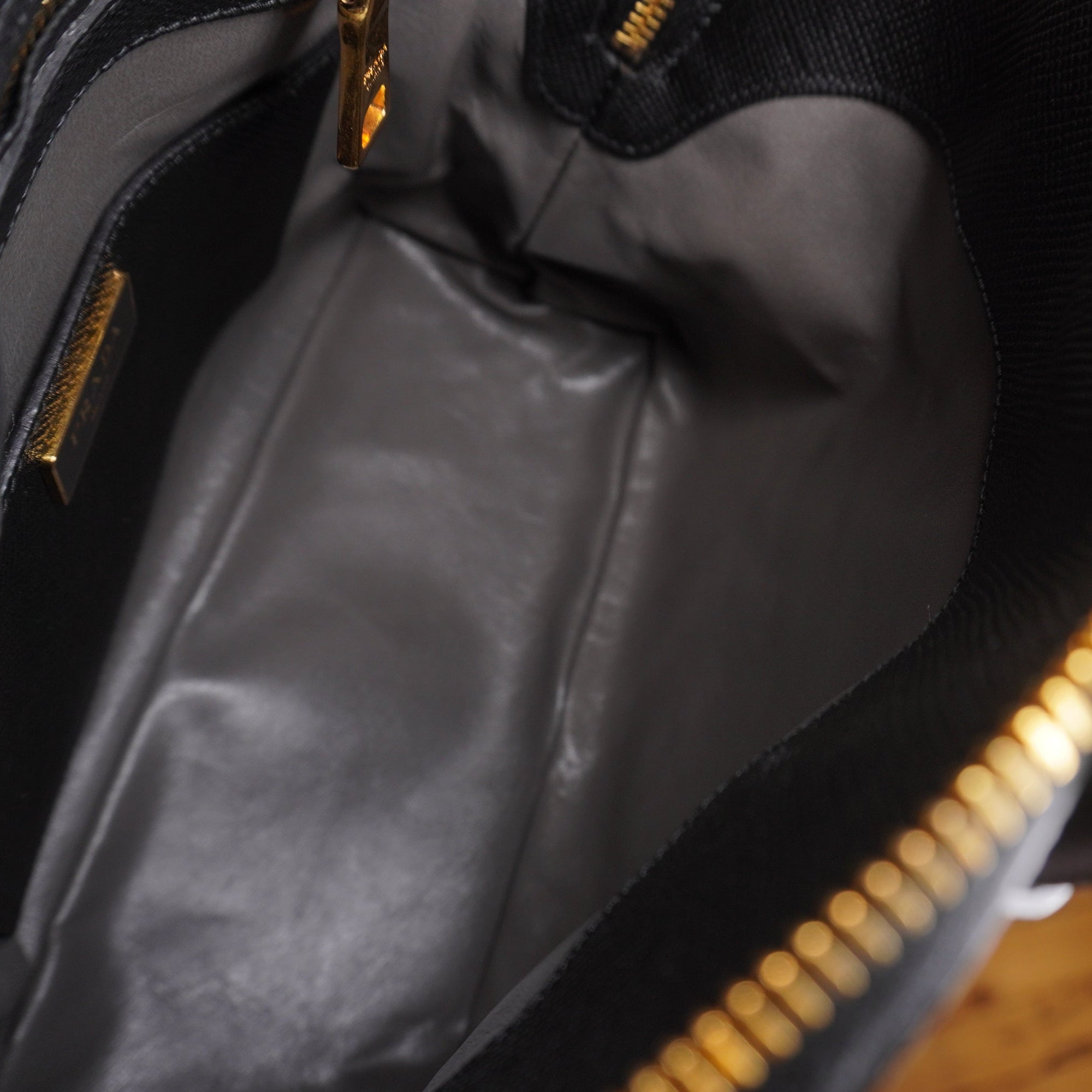 PRE-OWNED Black Saffiano Leather Shoulder Bag