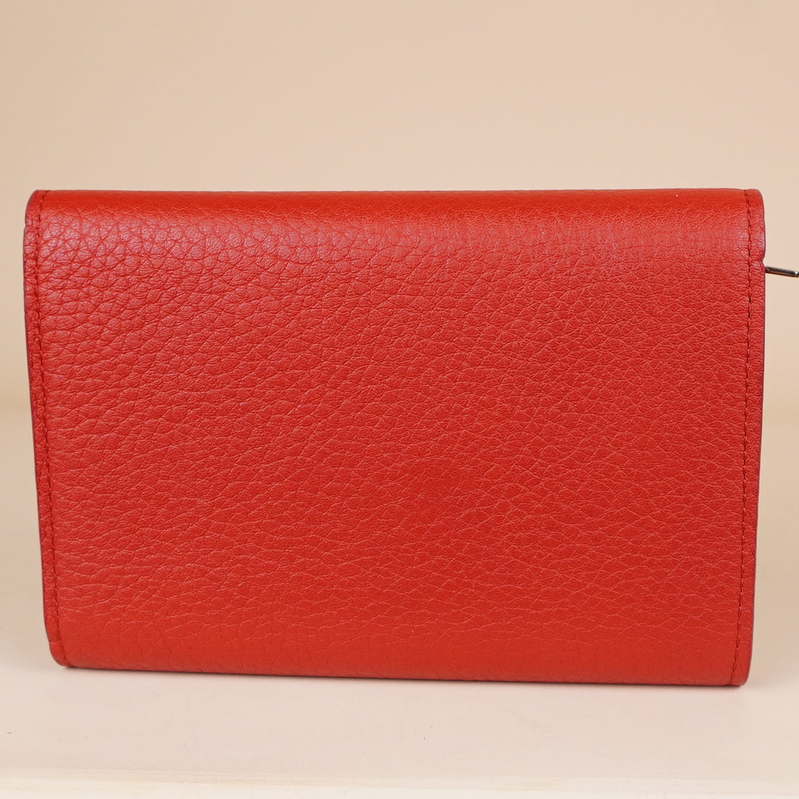 PRE-OWNED LV Taurillon Capucines Compact Wallet Scarlet