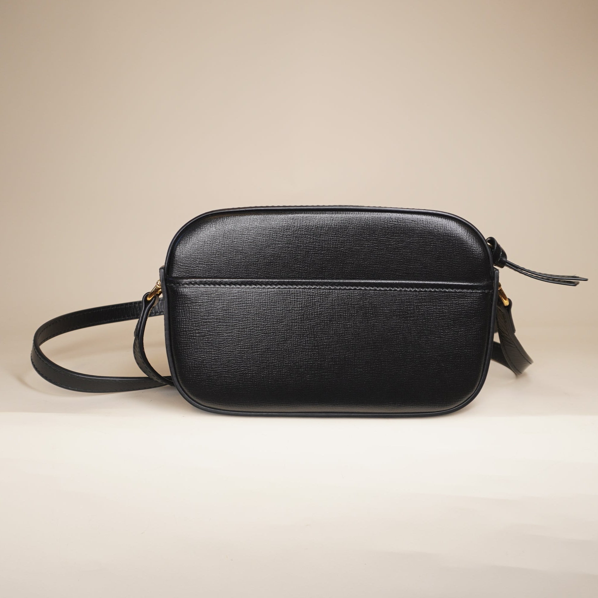 PRE-OWNED Calfskin Mini Horsebit 1955 Camera Shoulder Bag Black
