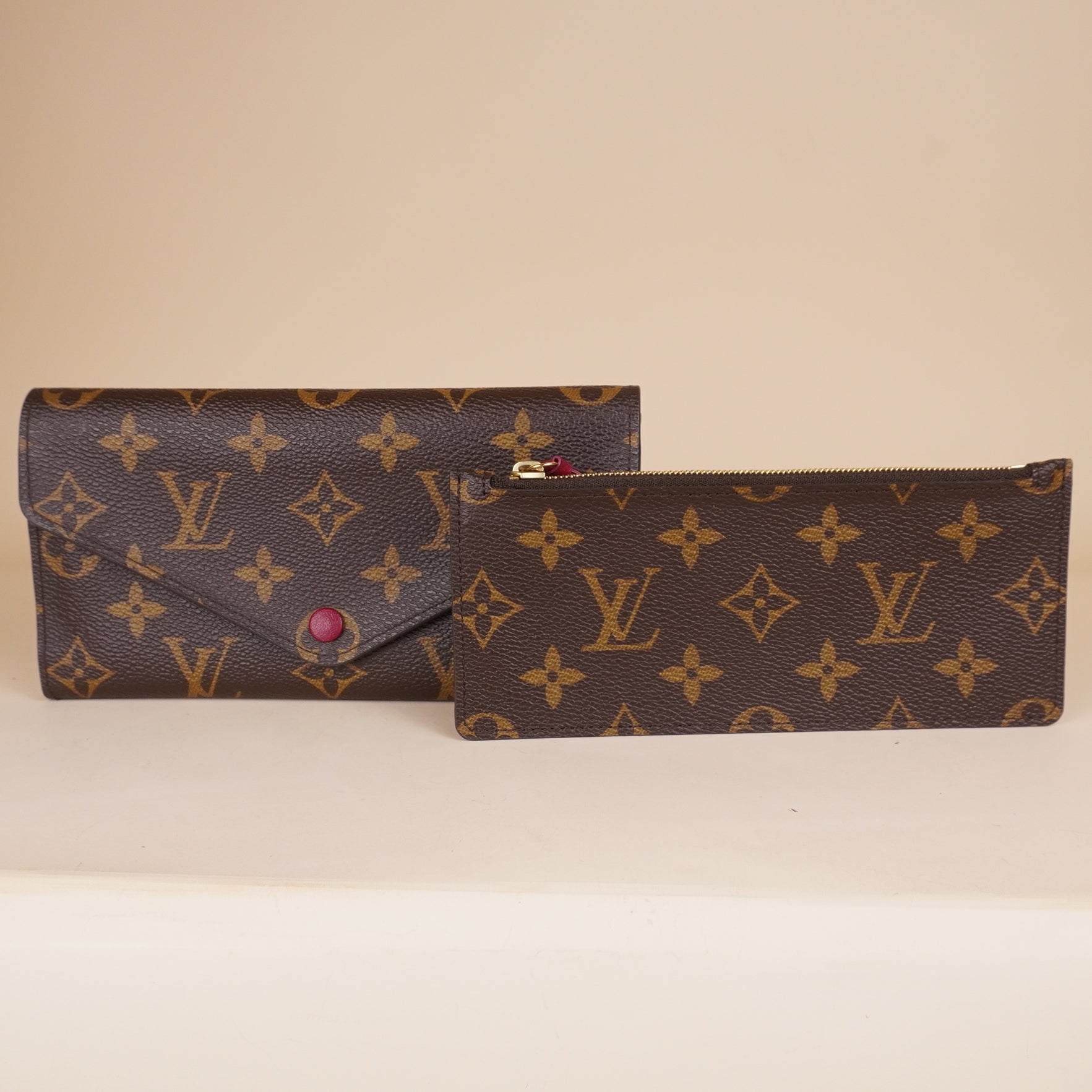 PRE-OWNED LV Fuchsia Monogram Canvas Josephine Wallet