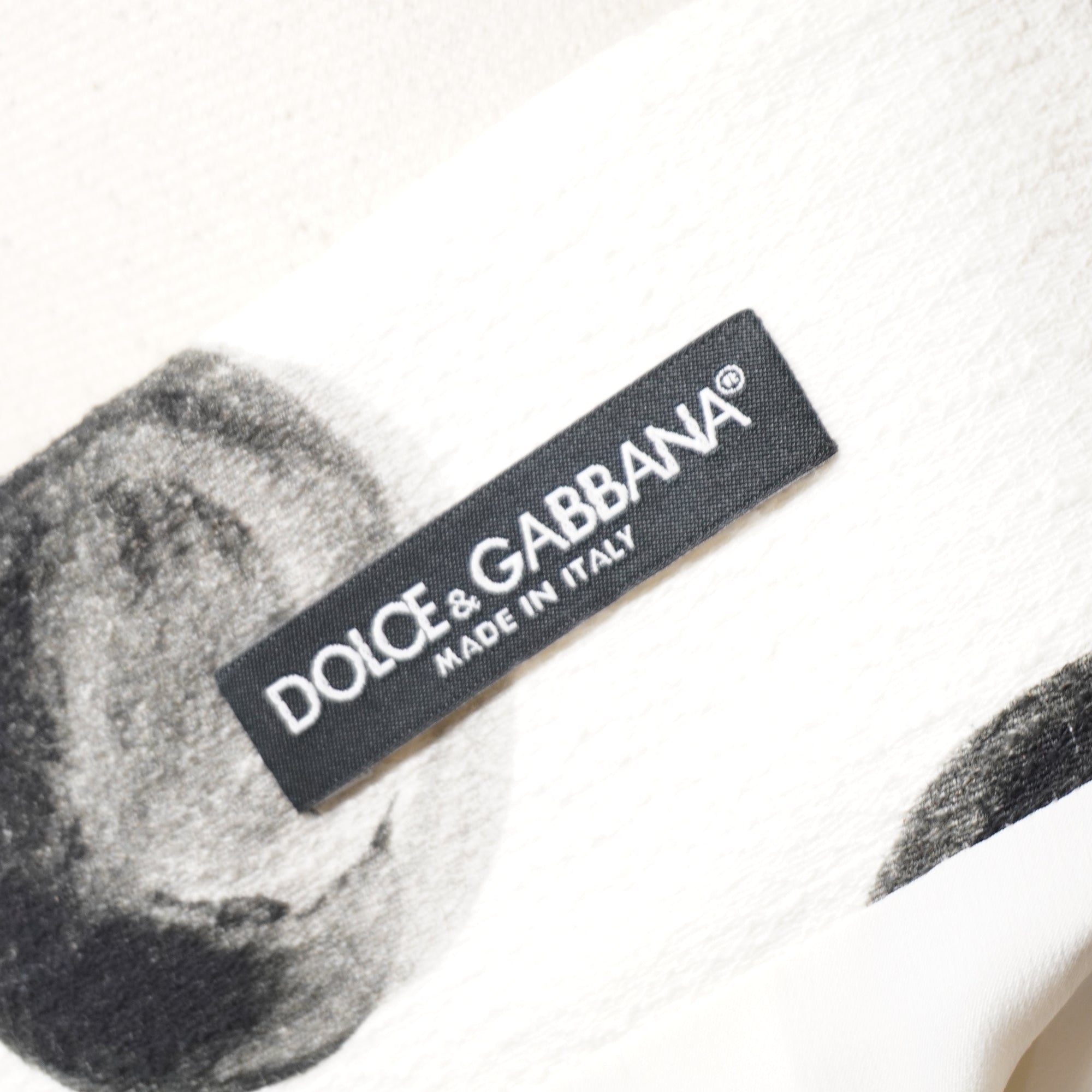 PRE-OWNED D&G Painted Polka Dot Print Skirt in White Cotton S