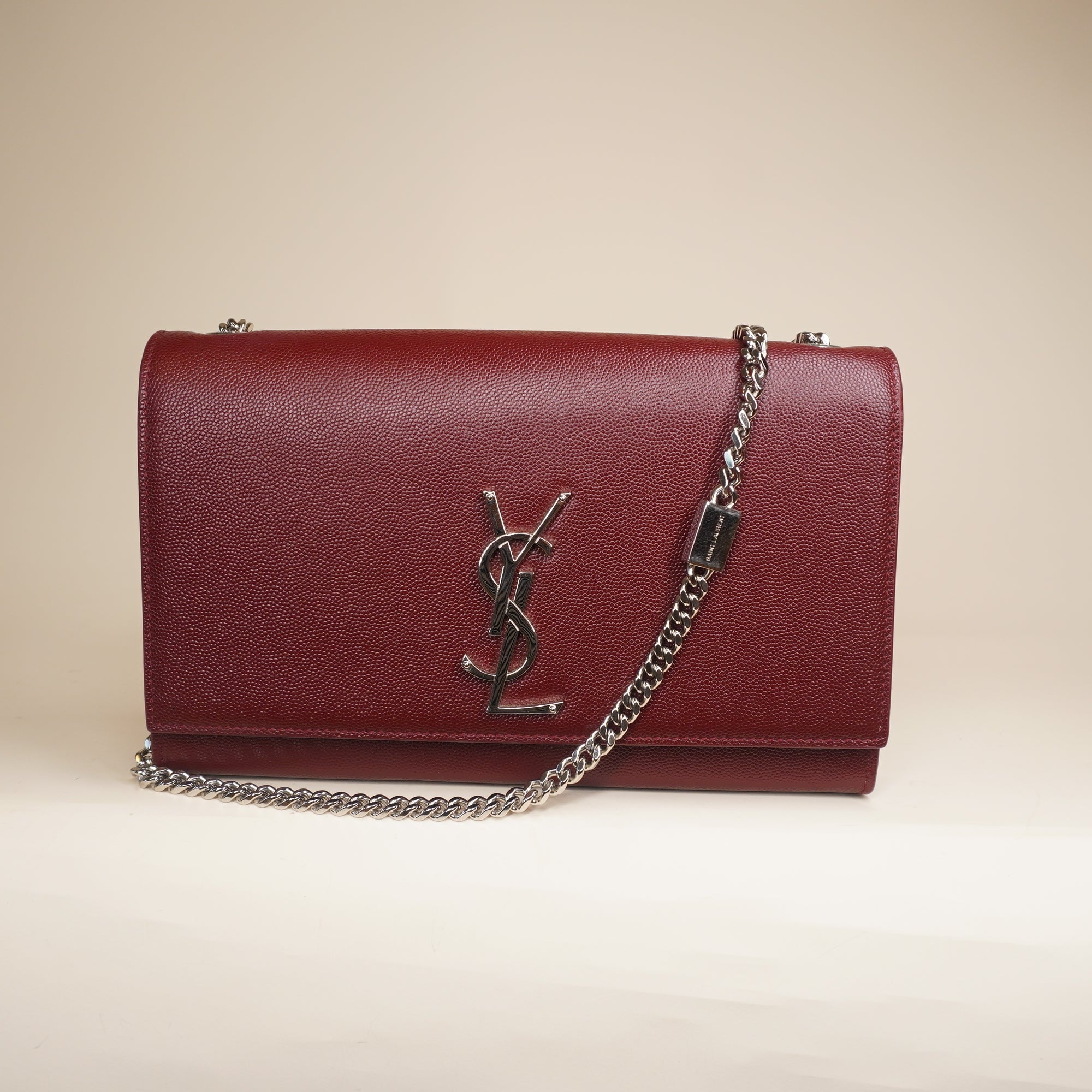 PRE-OWNED Grain De Poudre Medium Classic Monogram Kate Satchel Amaranto