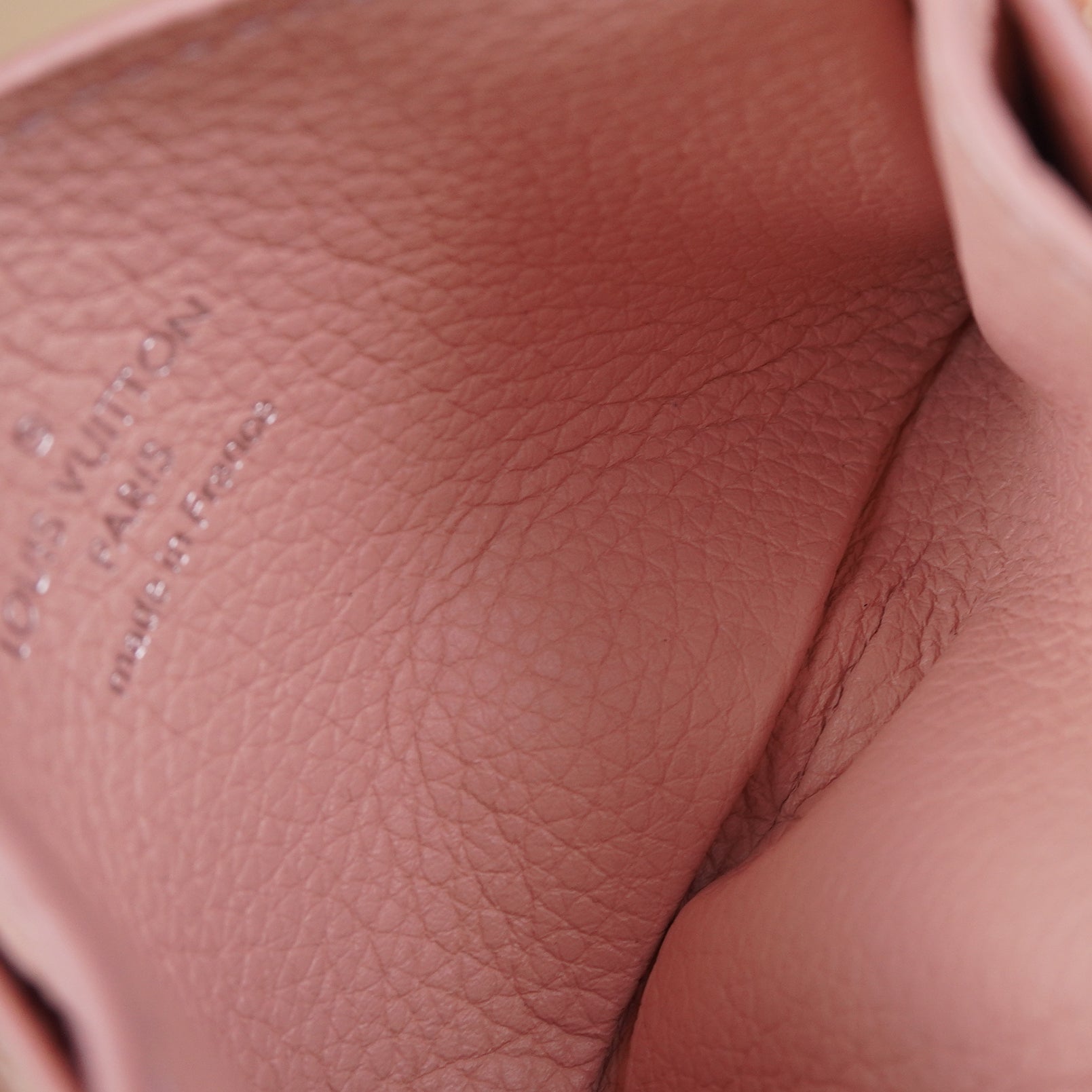 PRE-OWNED LV Pink Lockme Calfskin Card Holder