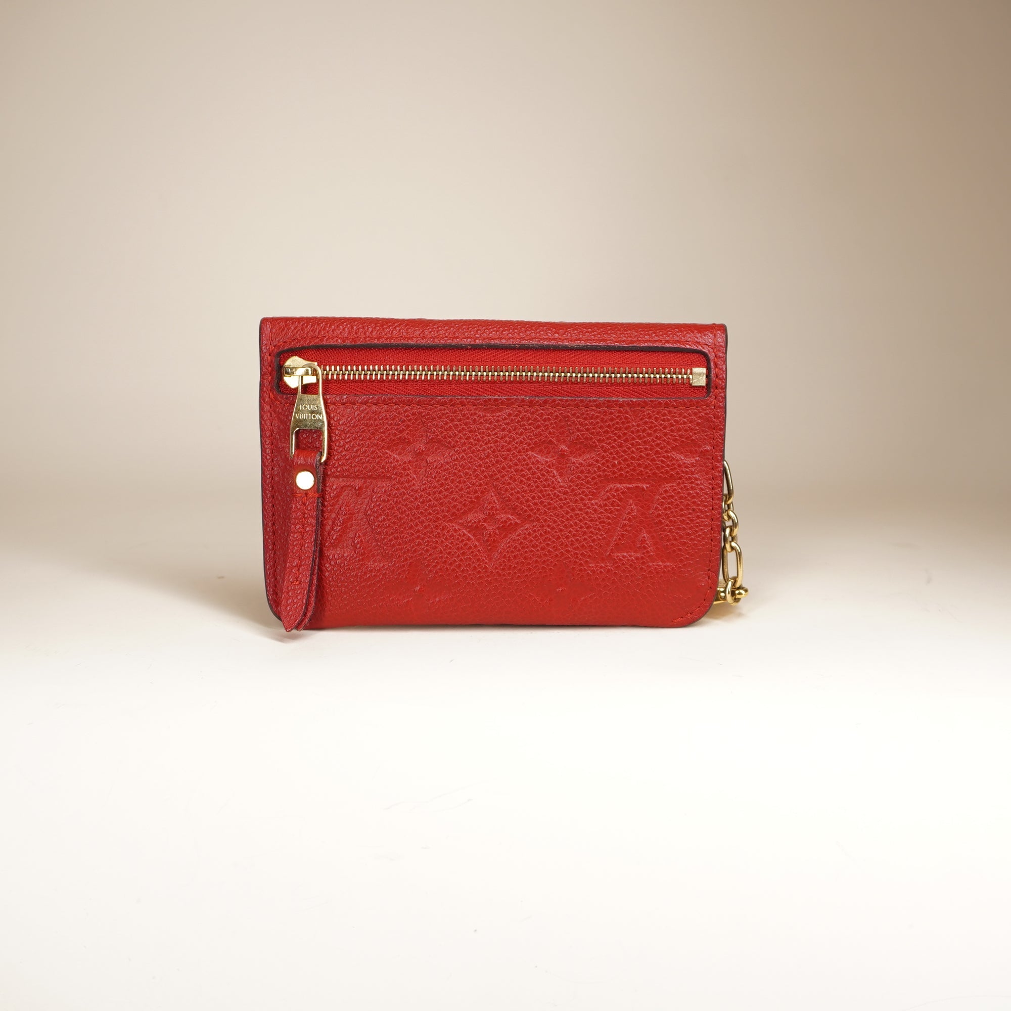 PRE-OWNED LV Red Monogram Empreinte Leather Key Pouch