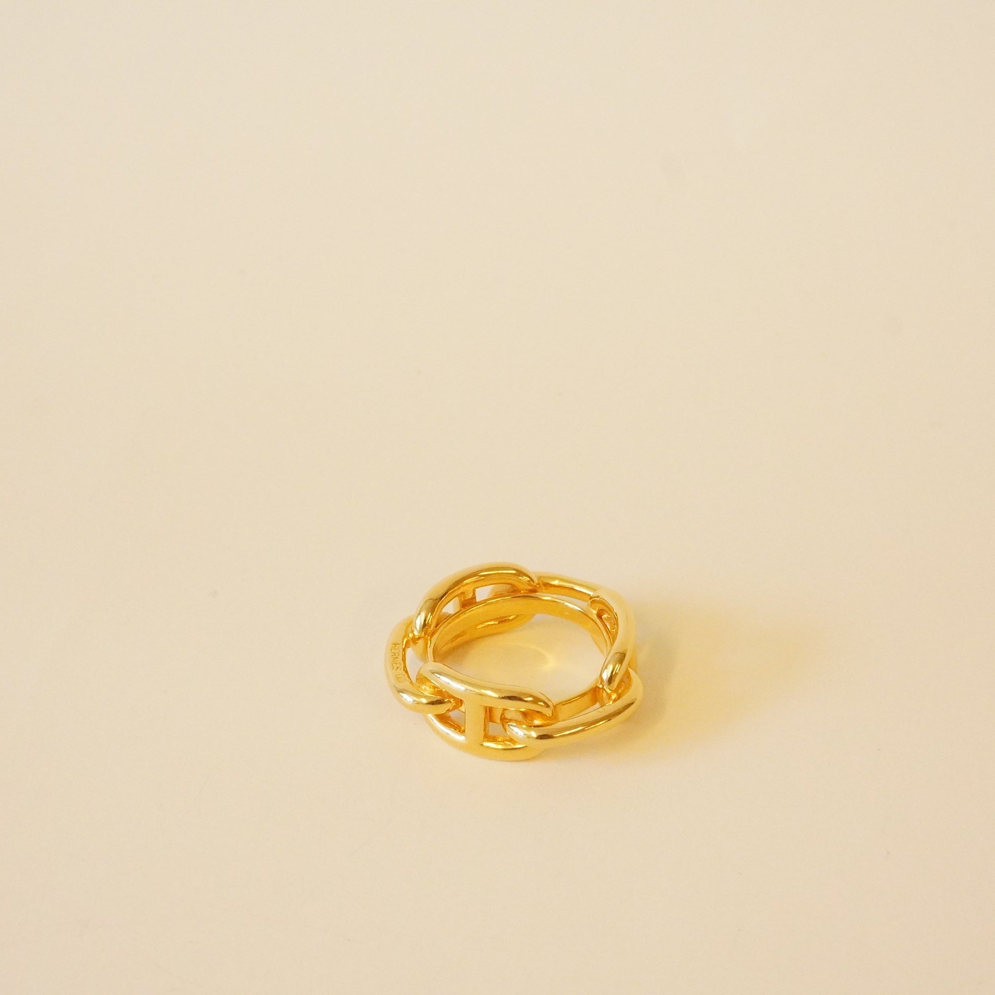 PRE-OWNED Gold Hardware Chaine D'ancre Scarf Ring